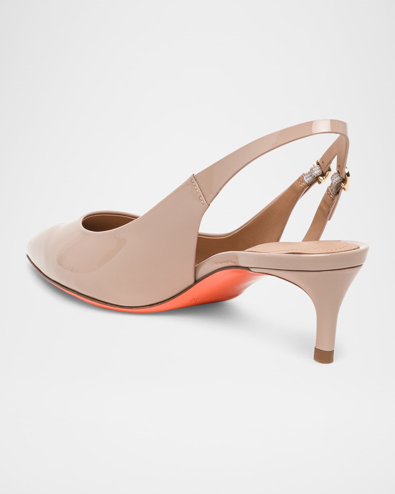 Santoni Audrey Patent Kitten Slingback Pumps | Neiman Marcus
