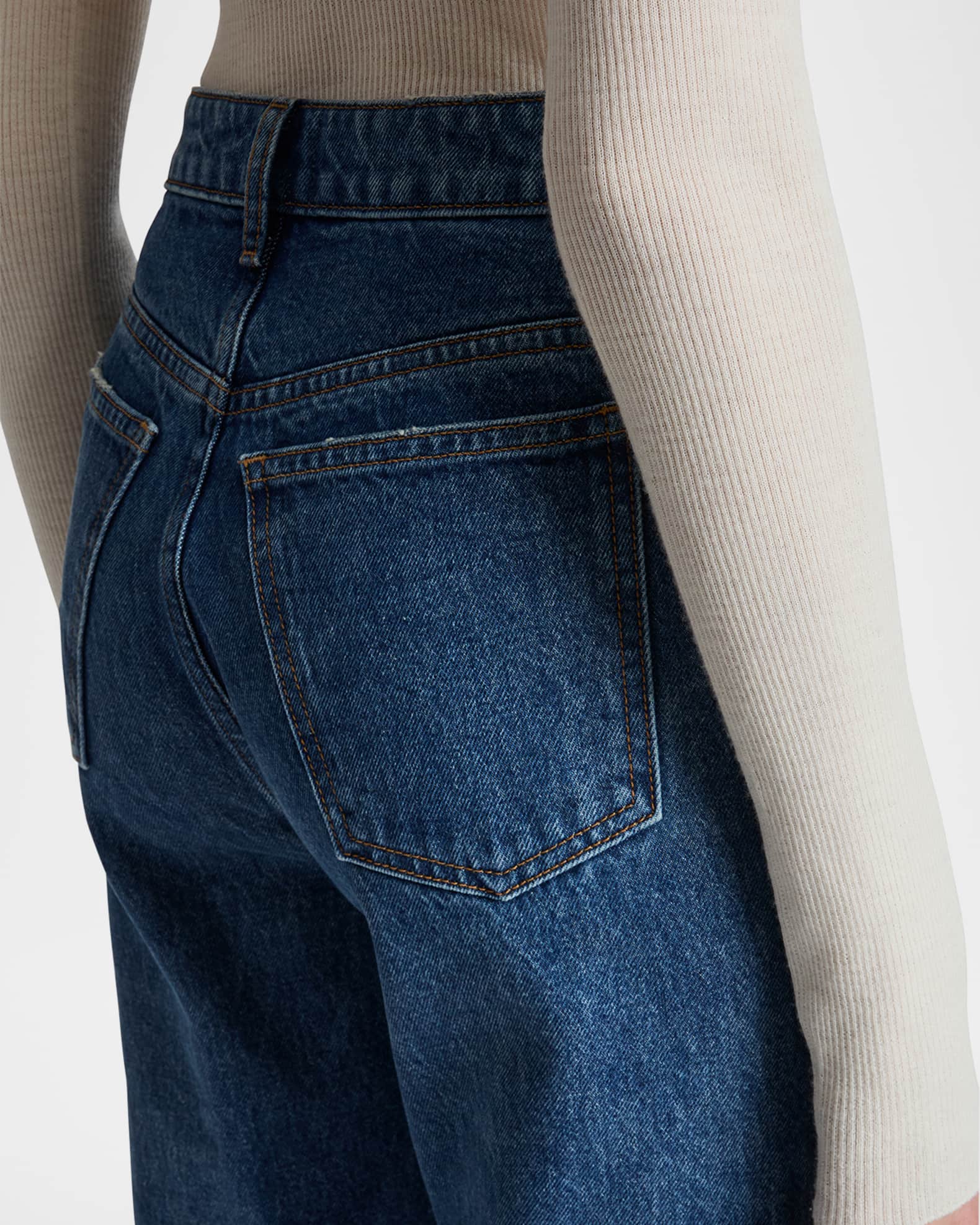 Khaite Danielle Acid-Wash Straight-Leg Jeans | Neiman Marcus