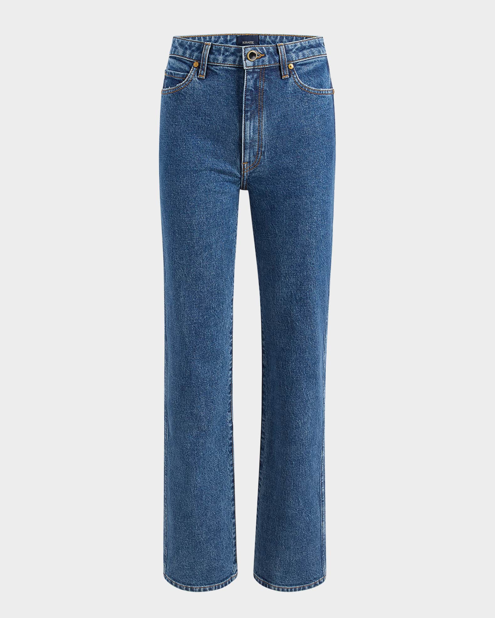 Danielle Acid-Wash Straight-Leg Jeans 0