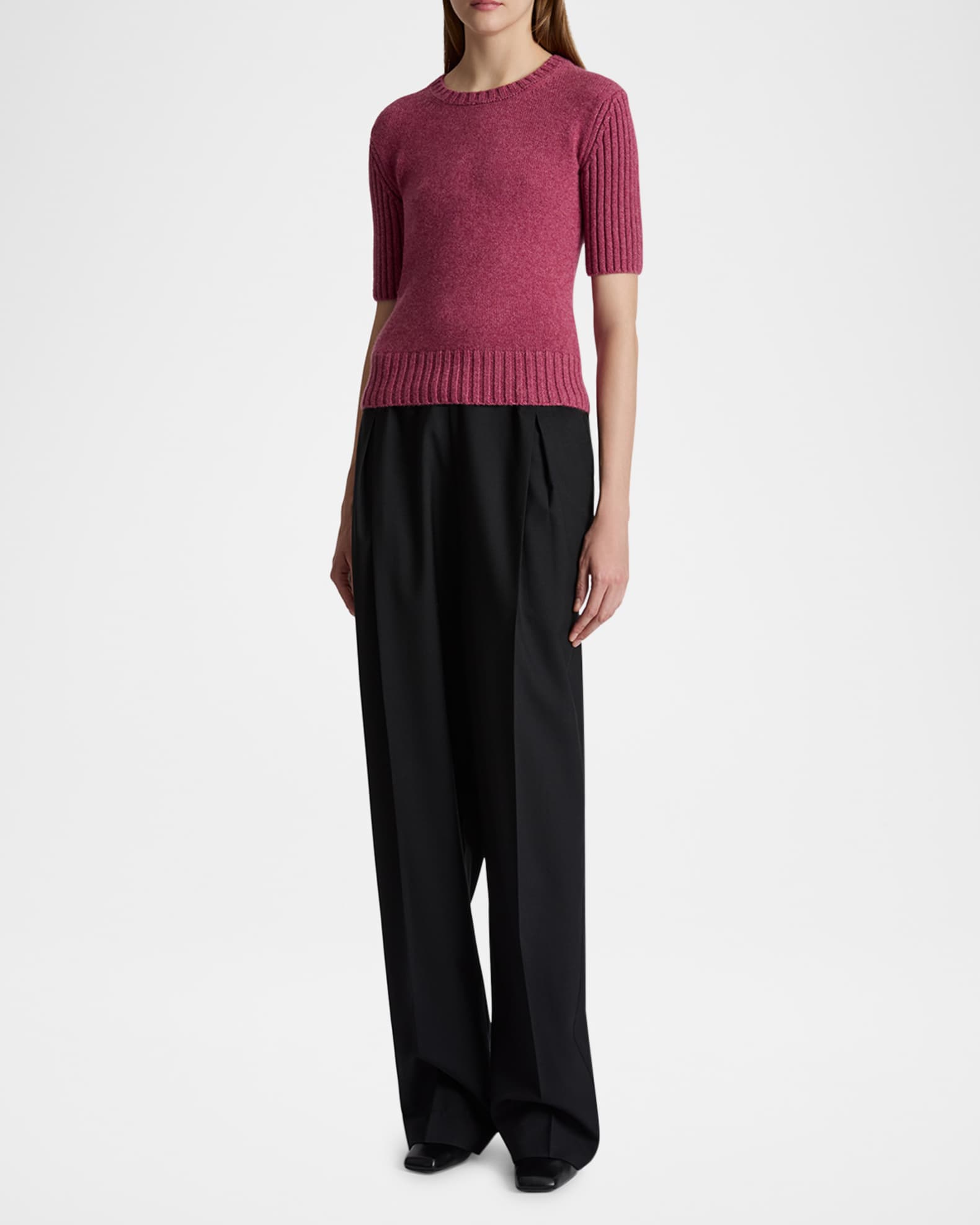 Trenton Pleated Straight-Leg Pull-On Pants 1