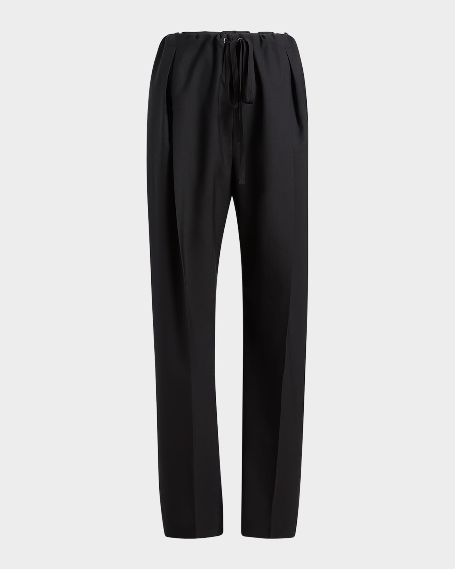 Trenton Pleated Straight-Leg Pull-On Pants 0