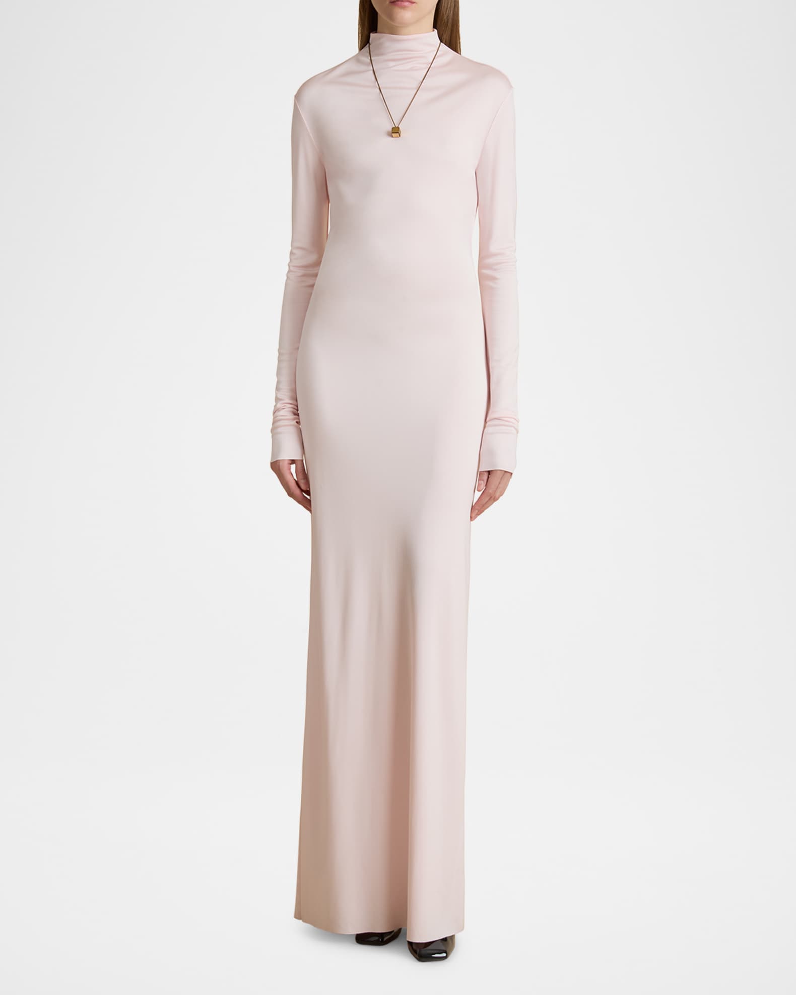 Khaite Norla Turtleneck Long Sleeve Maxi Dress Neiman Marcus