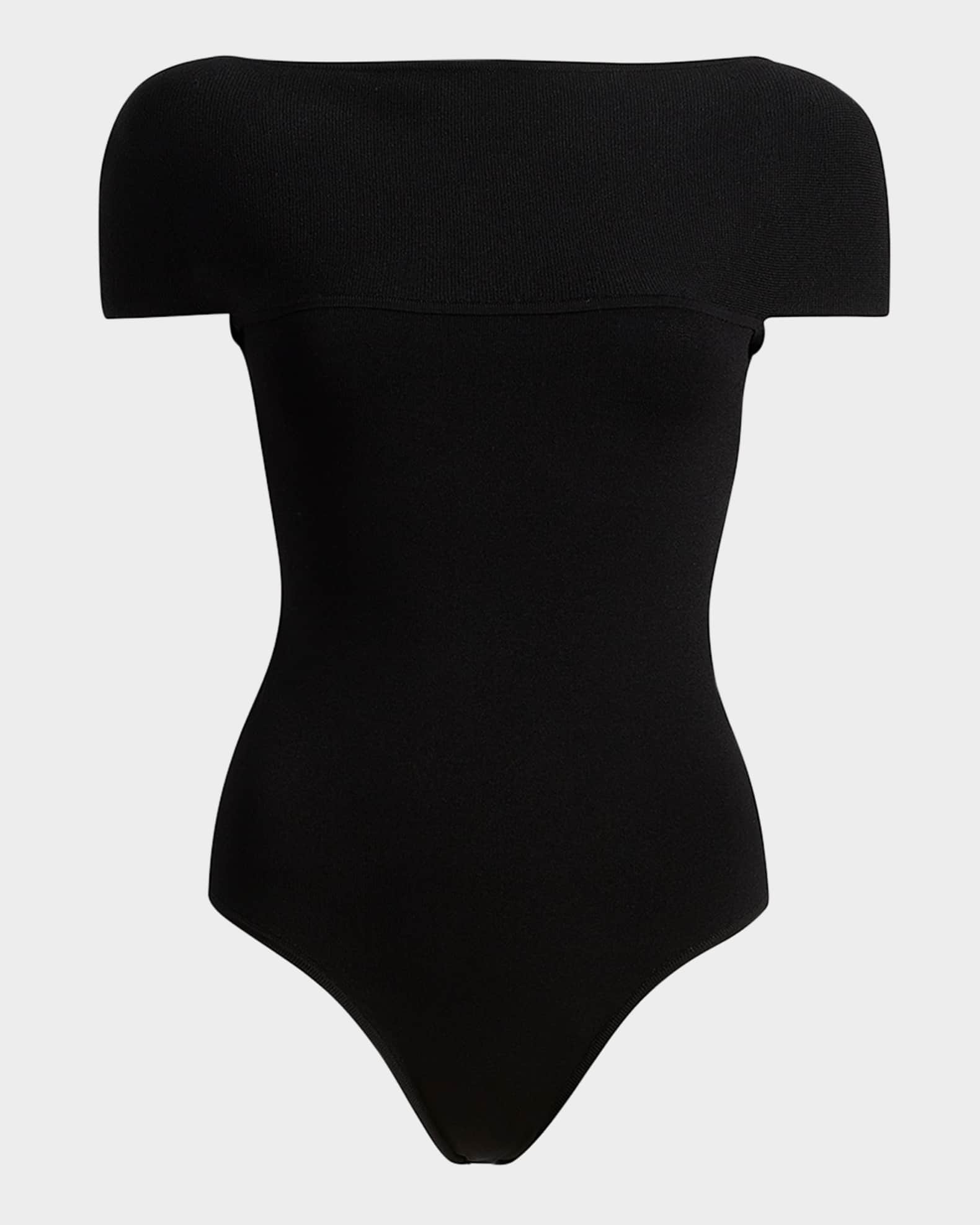 Basile High-Neck Short-Sleeve Bodysuit 0