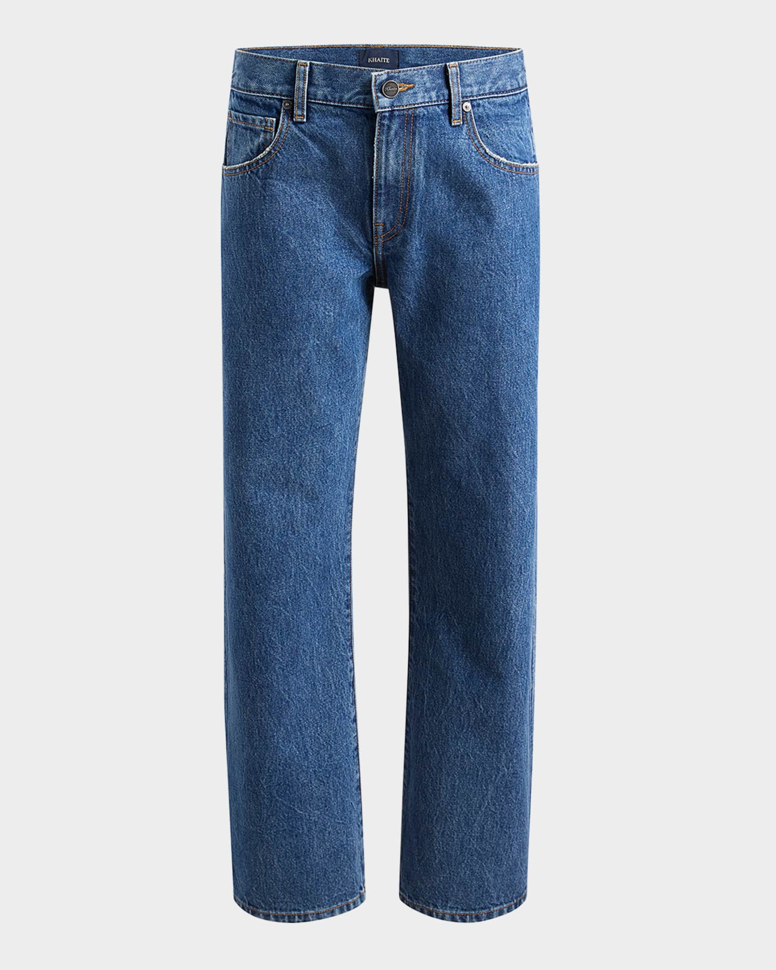 Kerrie Acid-Wash Straight-Leg Jeans 0