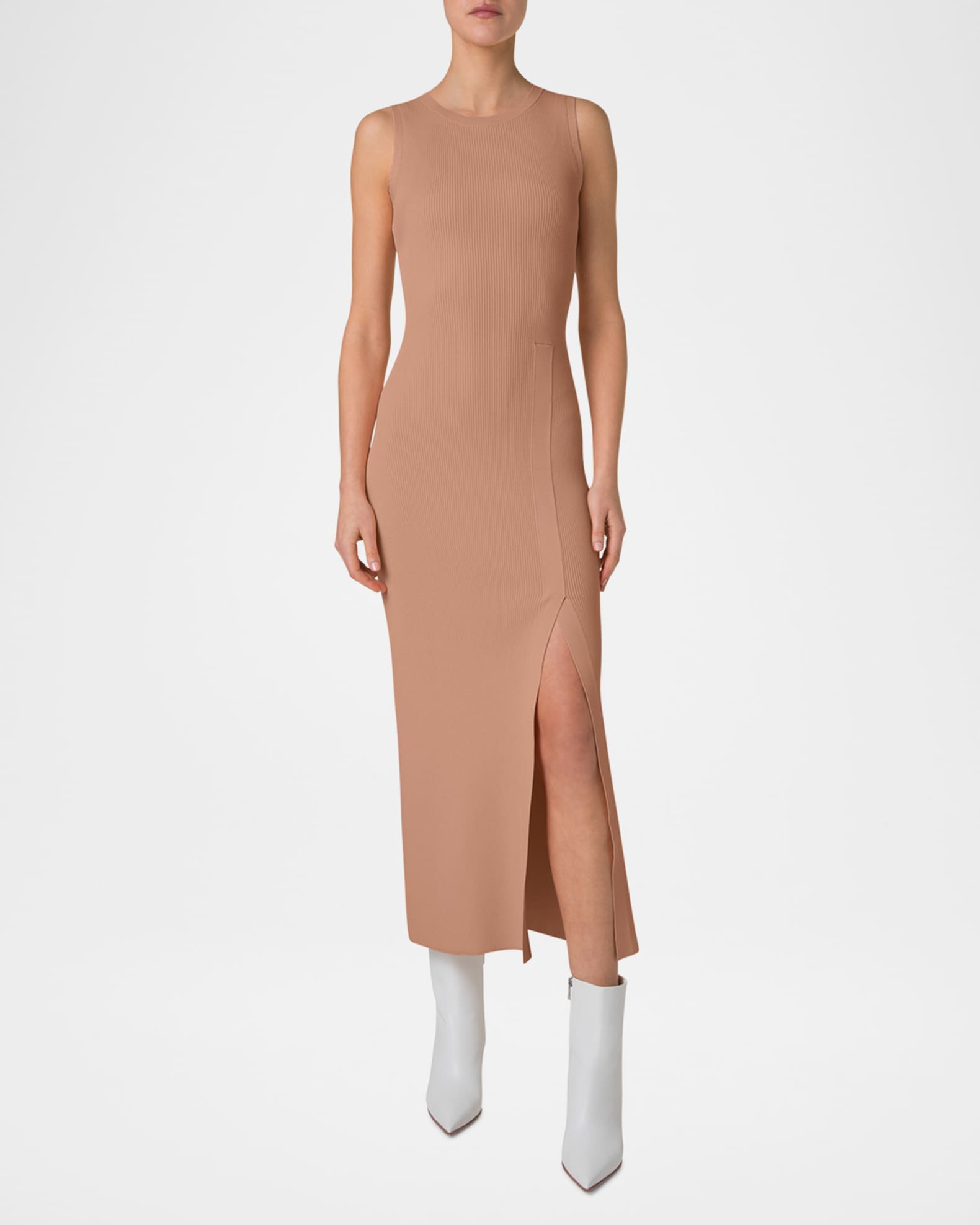 Sleeveless Ribbed Stretch Crepe Tube Dress 1