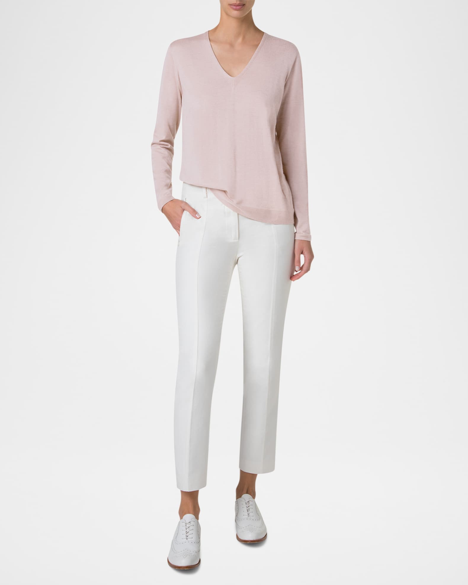 V-Neck Cashmere-Silk Sweater 1