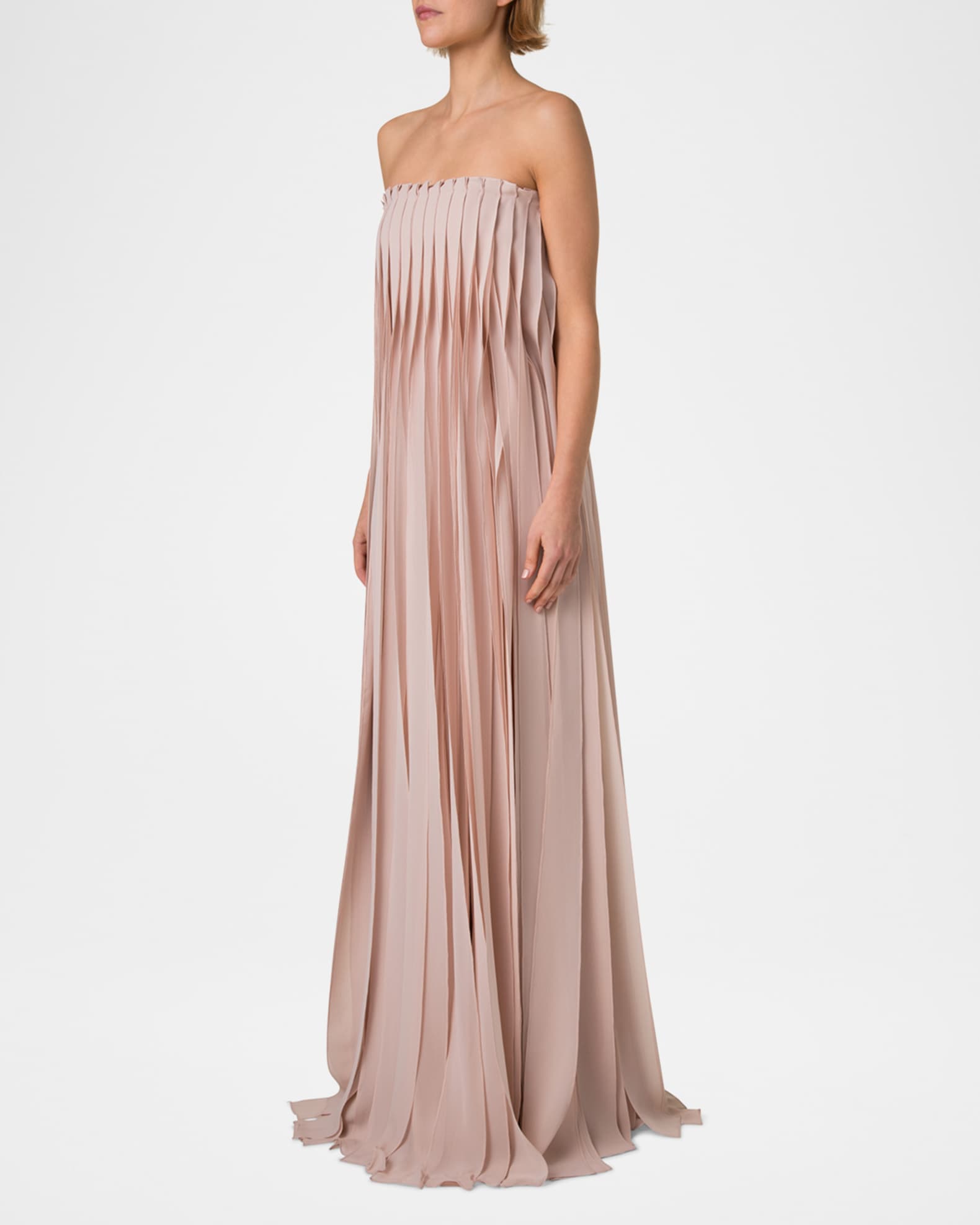 Strapless Silk Georgette Ribbon Gown 1