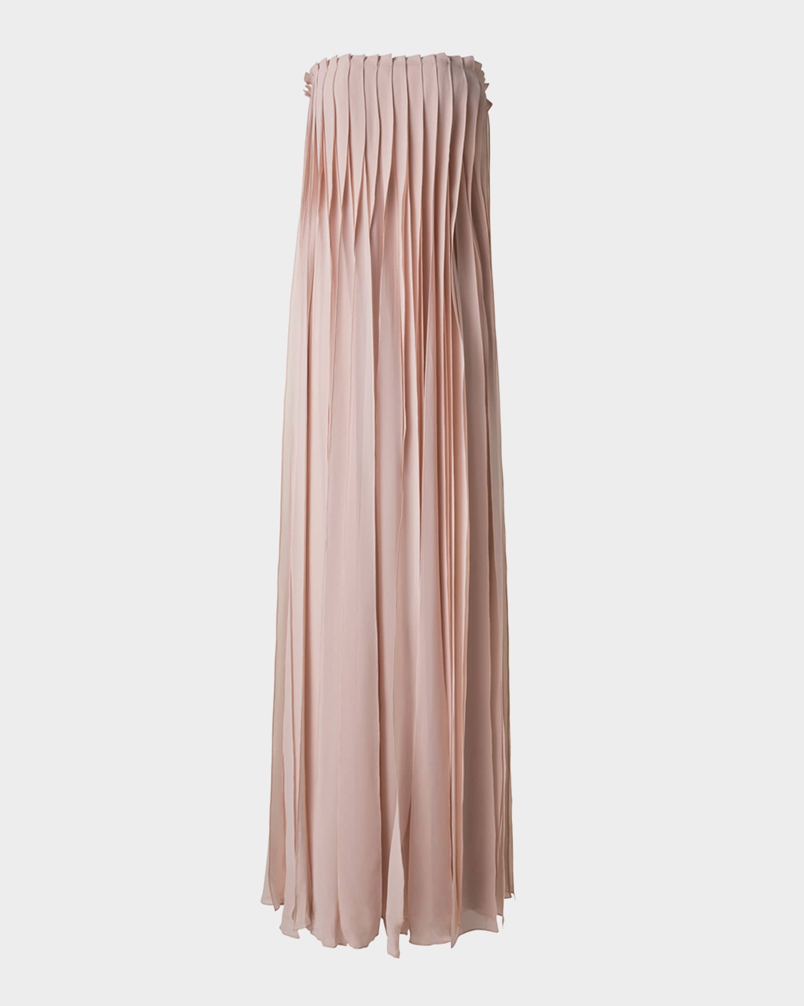 Strapless Silk Georgette Ribbon Gown 0