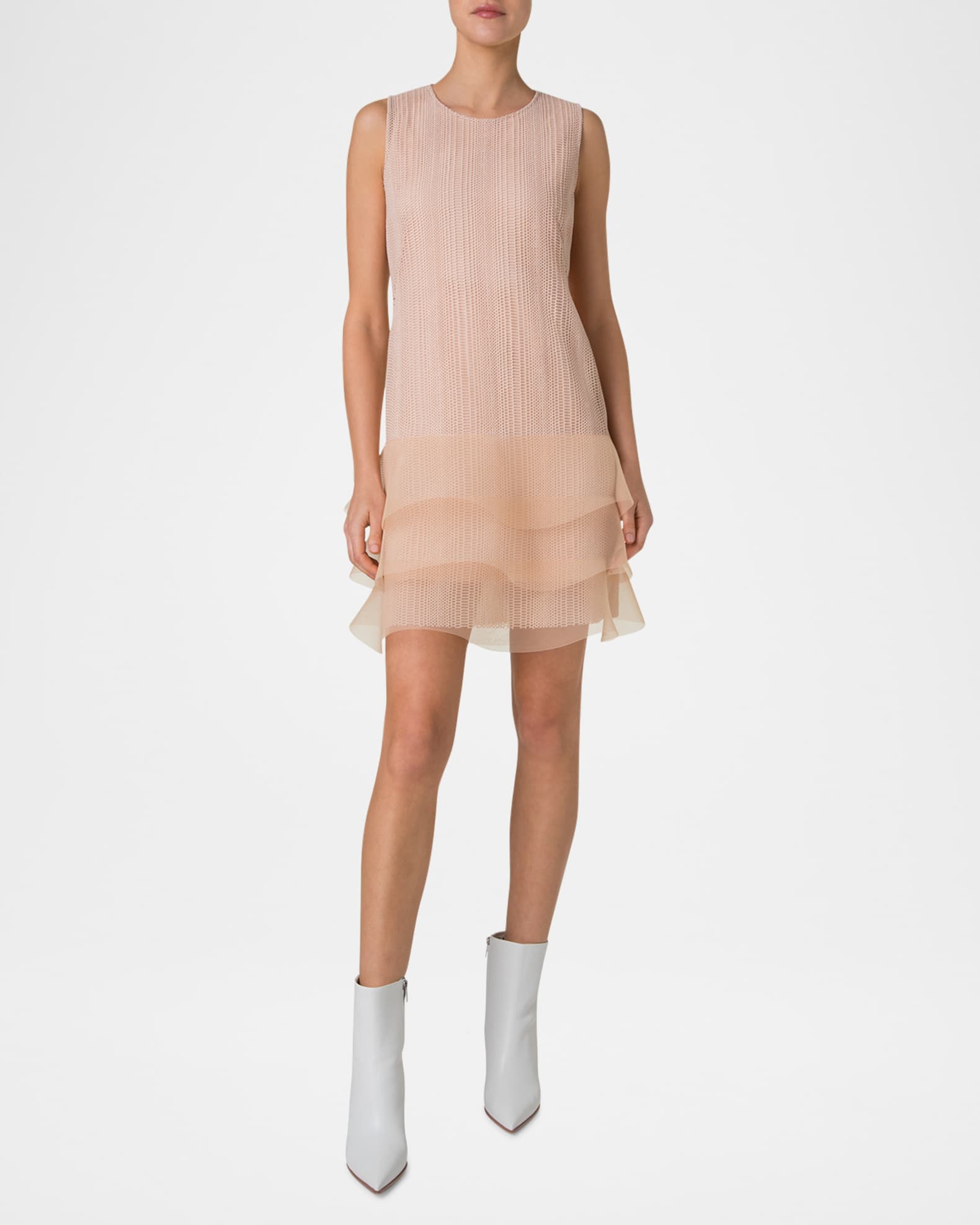 Tiered Ruffle Embroidered Sleeveless Mini Dress 1