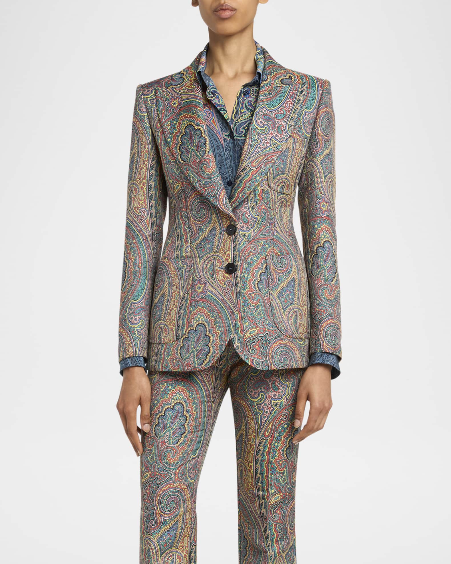 Etro Paisley Single-Breasted Blazer | Neiman Marcus