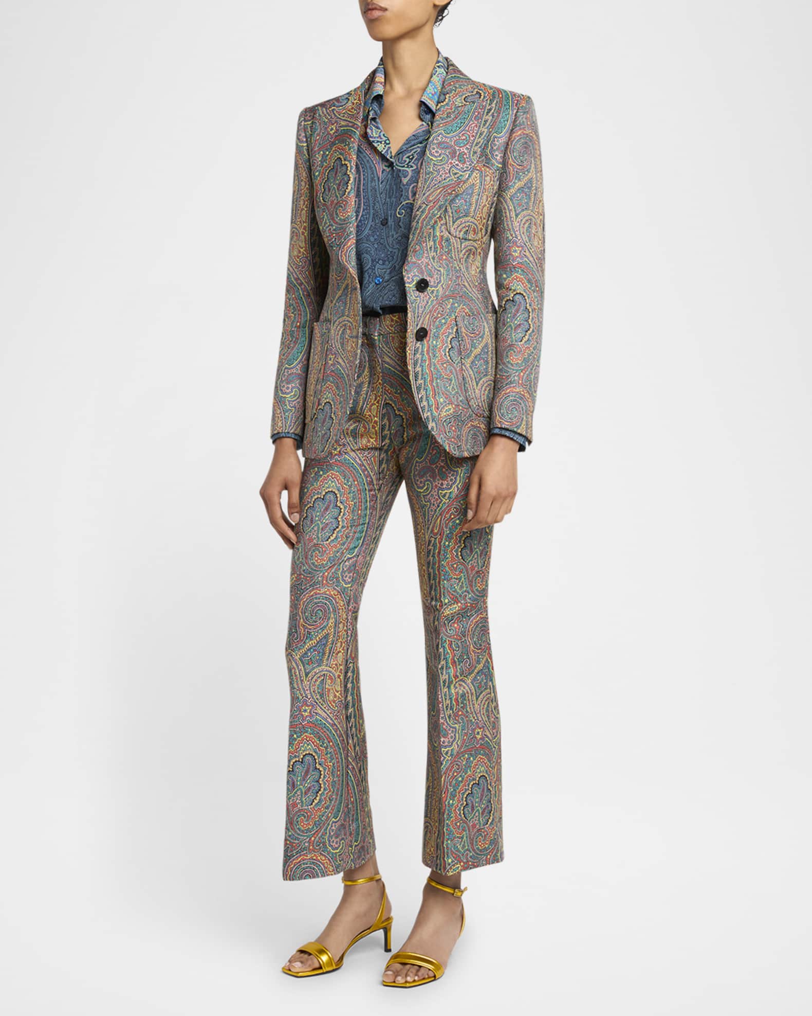 【送料&関税込】Etro Maxi Paisley Patterned Jacket Etro Paisley Single-Breasted Blazer | Neiman Marcus