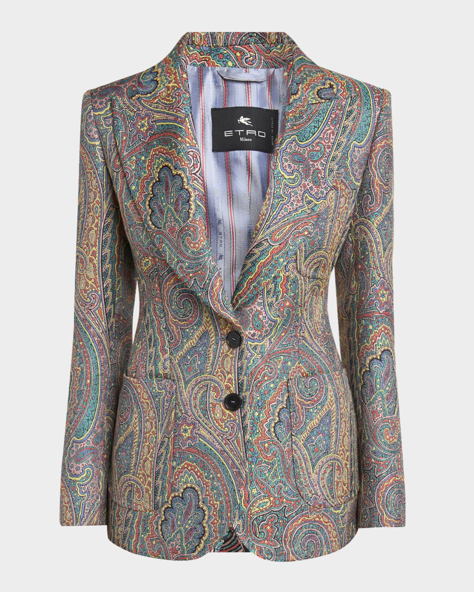 ジャケット ETRO Embroidered stretch jersey blazer Amazing Men's ETRO New Jersey Blazer 40US/UK 50IT Blue
