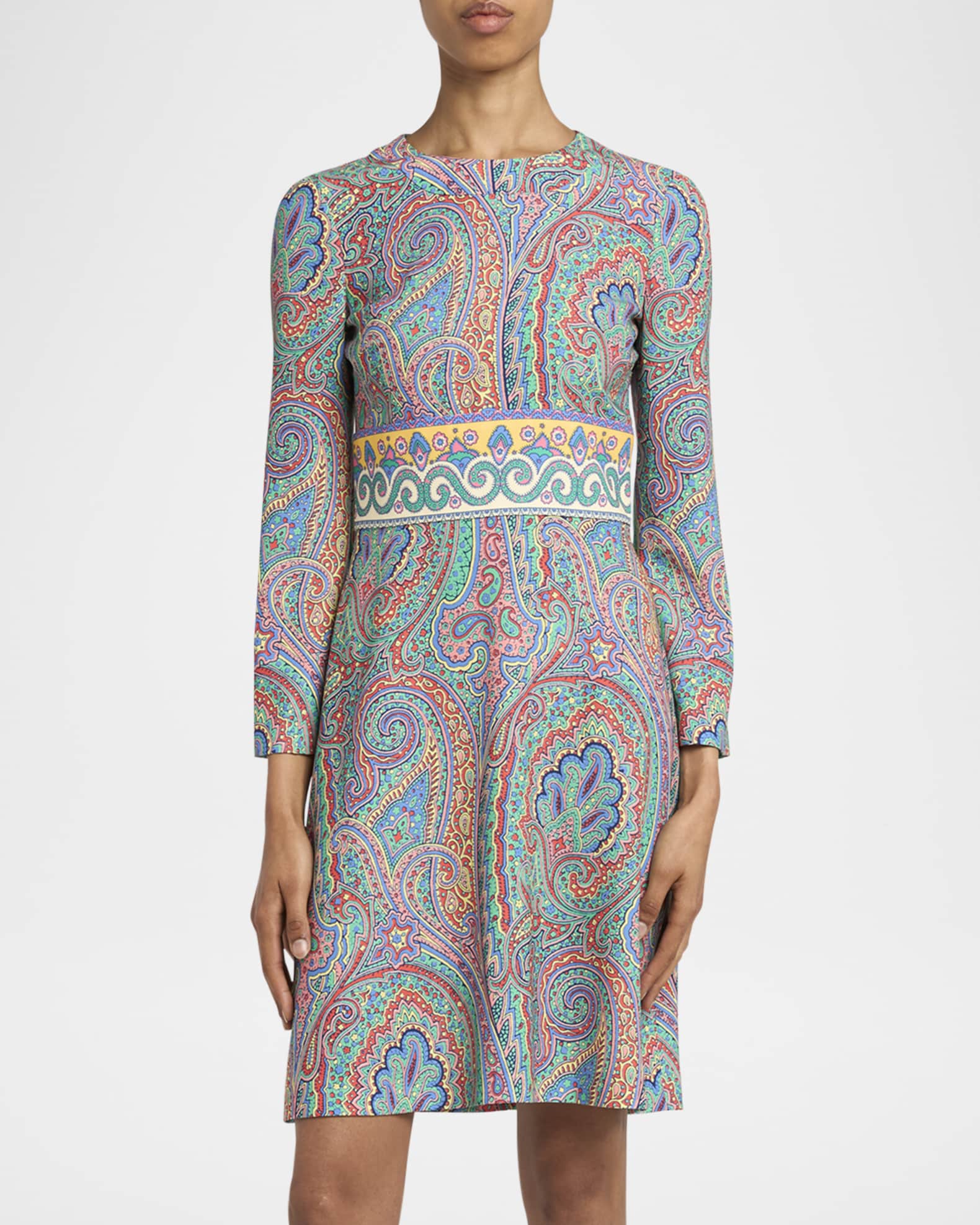 Etro★素敵！Paisley Shift Dress NWT ETRO Paisley Print Short Sleeve Shift Mini Dress in