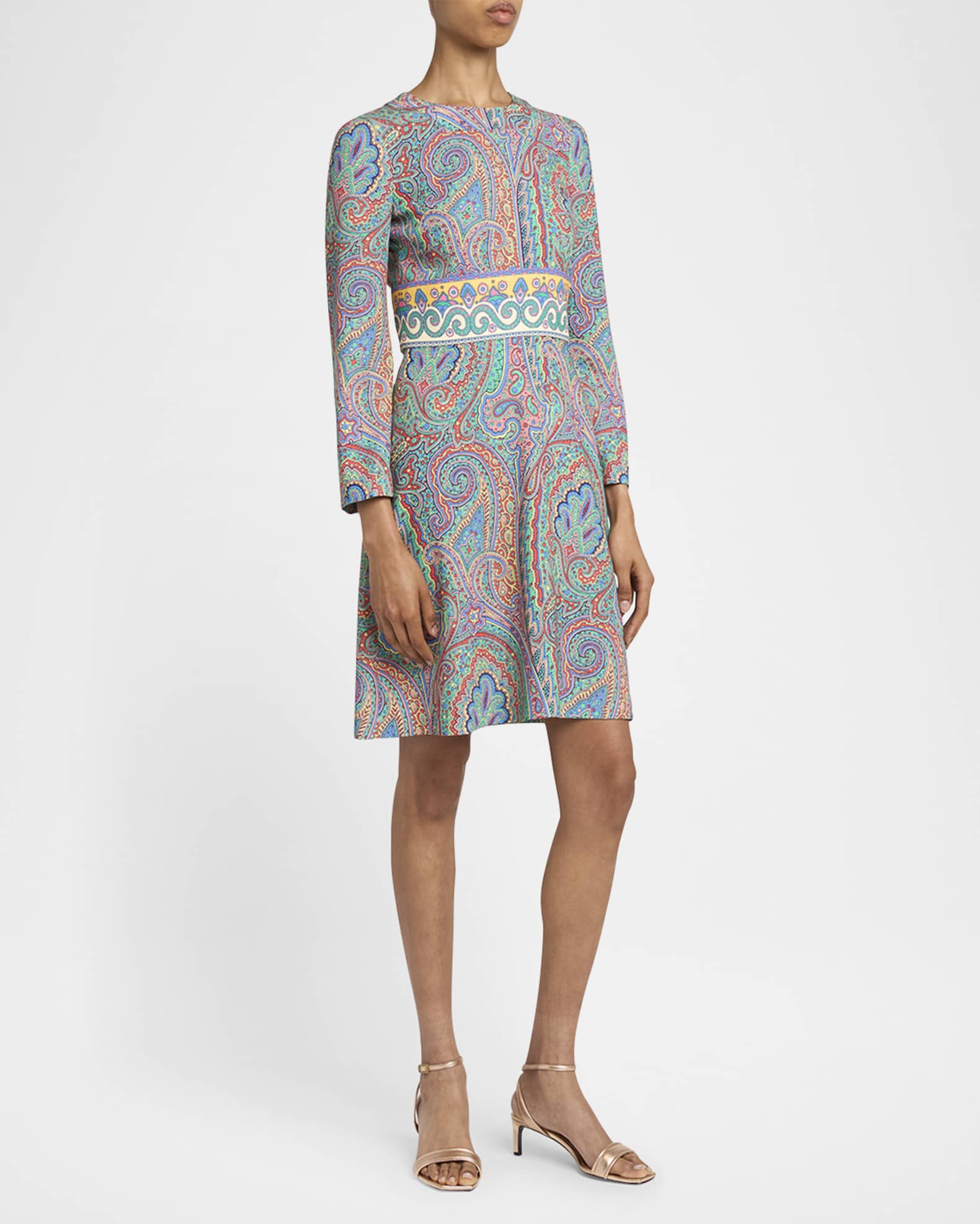 Etro Paisley Knee-Length Dress | Neiman Marcus