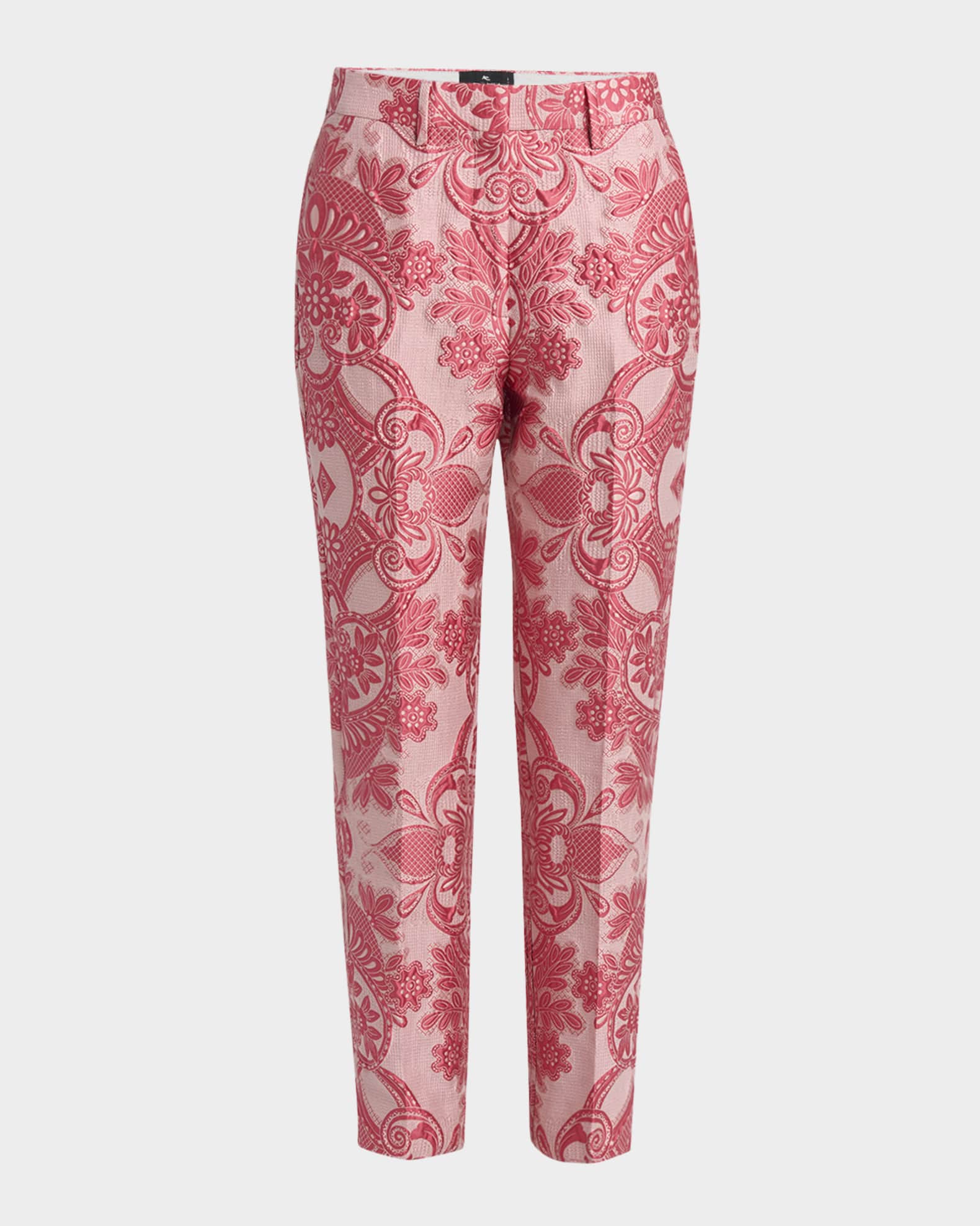 Etro Paisley Jacquard Cropped Skinny Trousers | Neiman Marcus