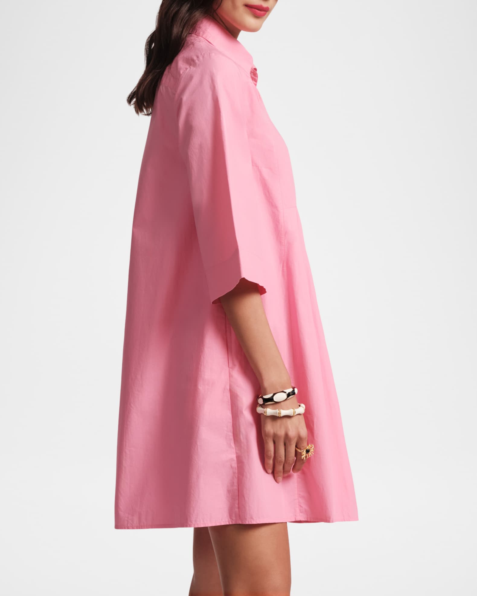 Frances Valentine Isla Mini Cotton Poplin Shirtdress | Neiman Marcus