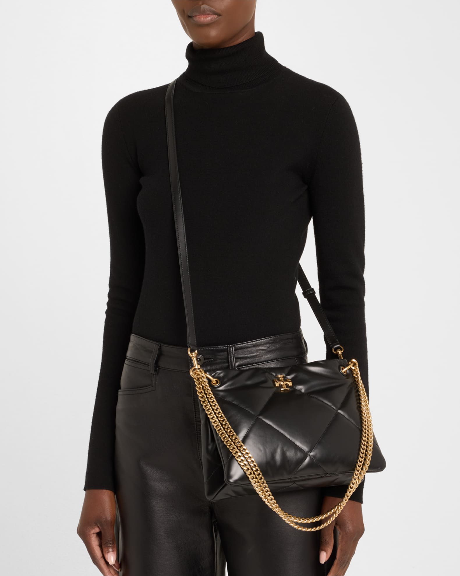 Tory Burch Kira Small Diamond Quilted Leather Shoulder Bag | Neiman Marcus