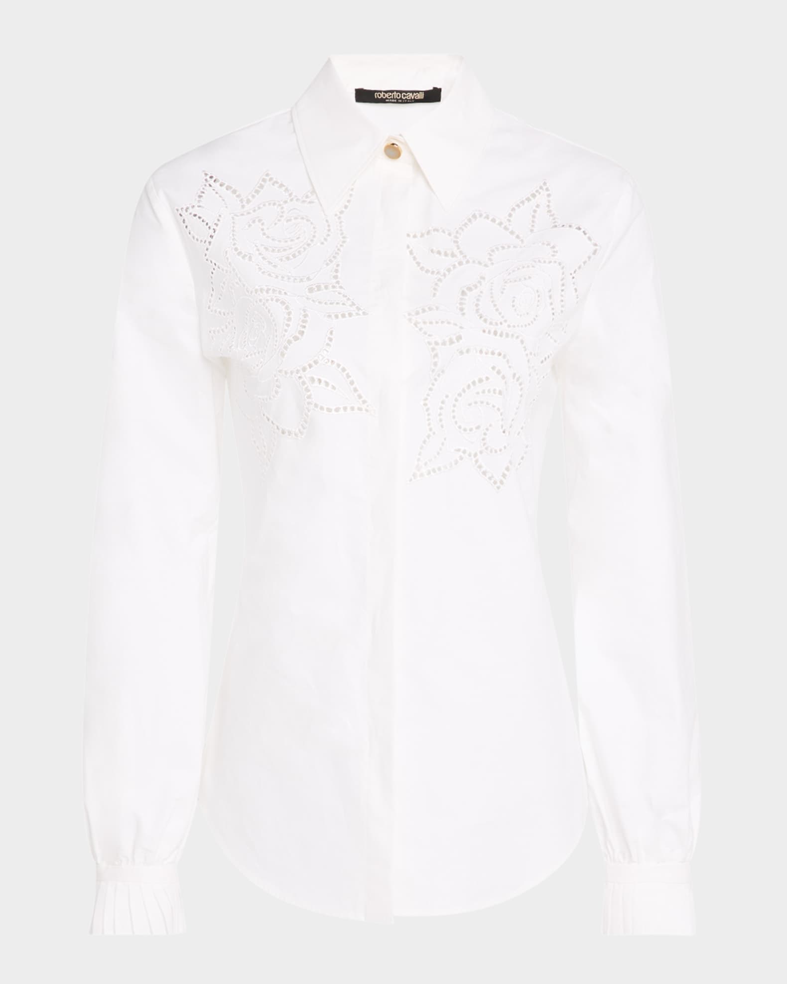 Rose Embroidered Button-Down Shirt 0