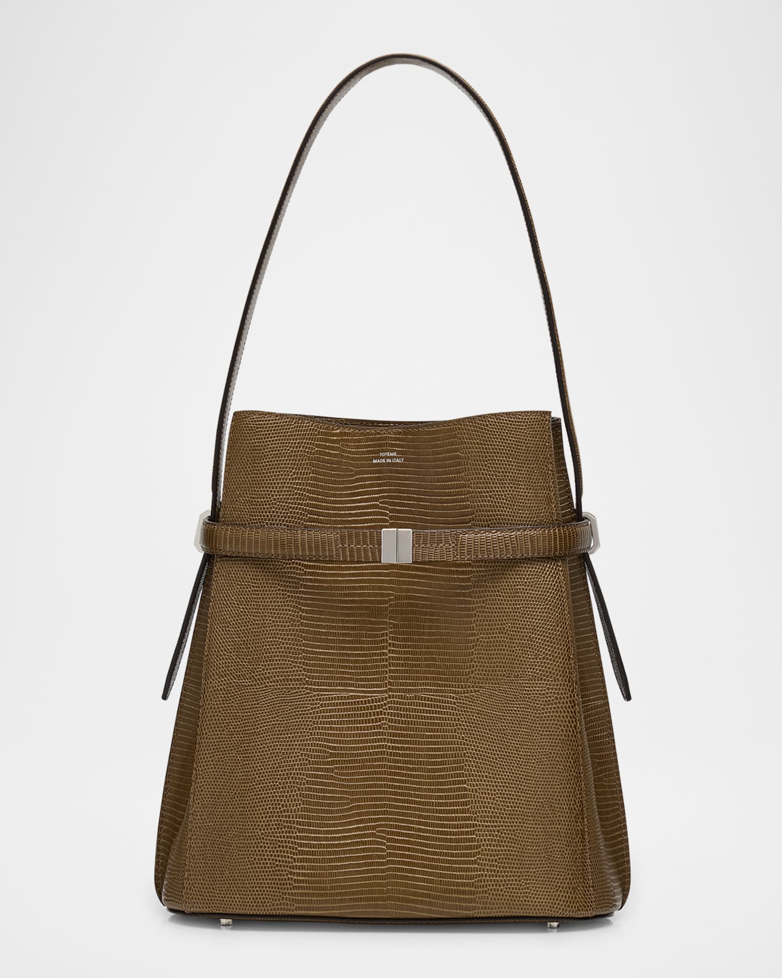 ア*コ様 スカイレジェンド（シュリンク付き） Toteme Belted Lizard-Embossed Leather Bucket Bag | Neiman Marcus