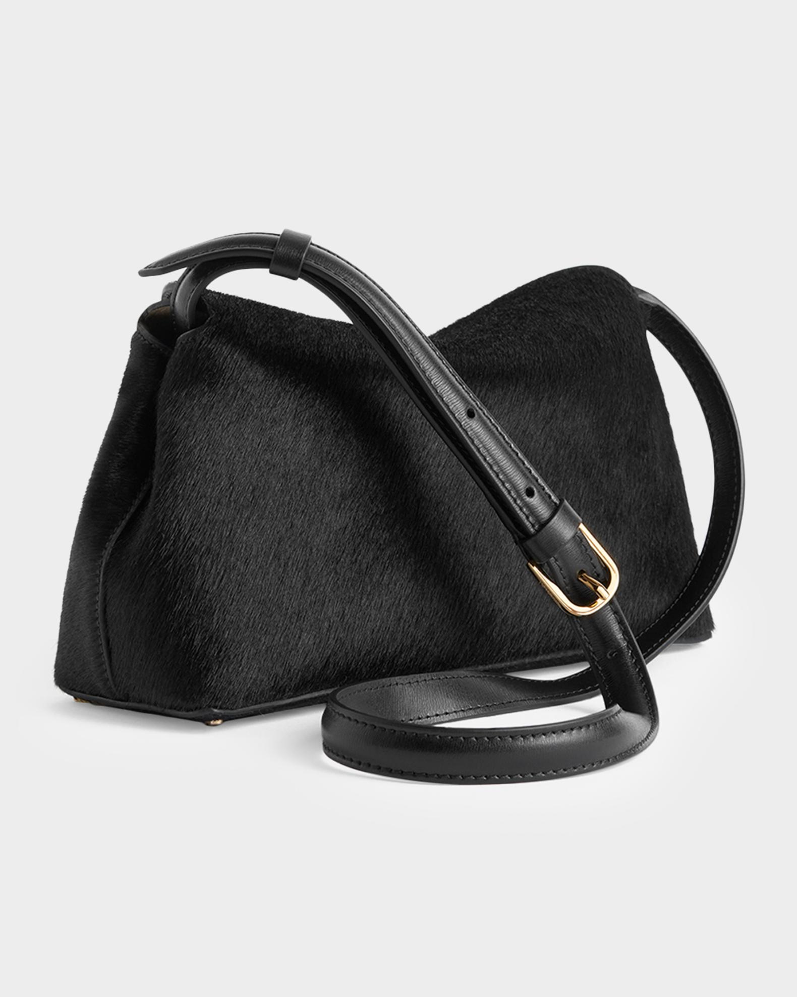 Toteme T Lock Flap Horsehair Clutch Bag | Neiman Marcus