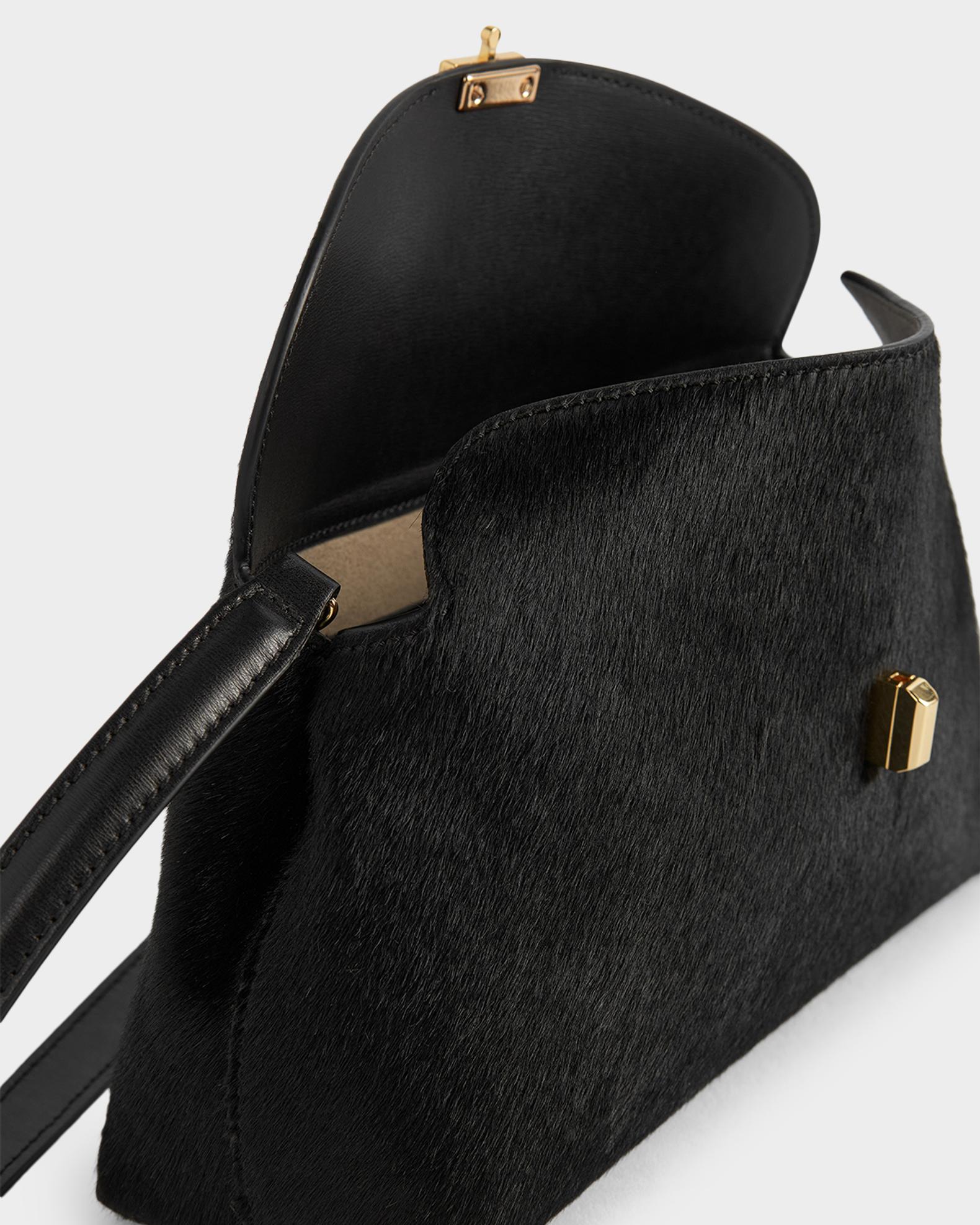 Toteme T Lock Flap Horsehair Clutch Bag | Neiman Marcus