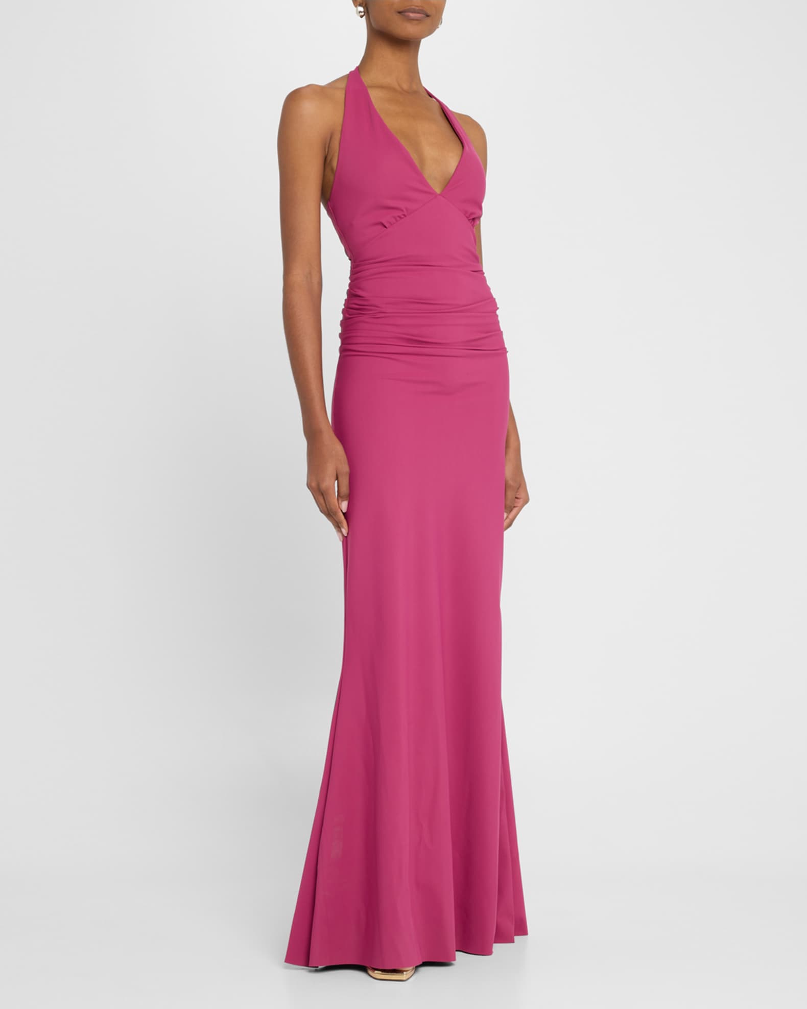 Chiara Boni La Petite Robe Halter Stretch-Jersey Gown