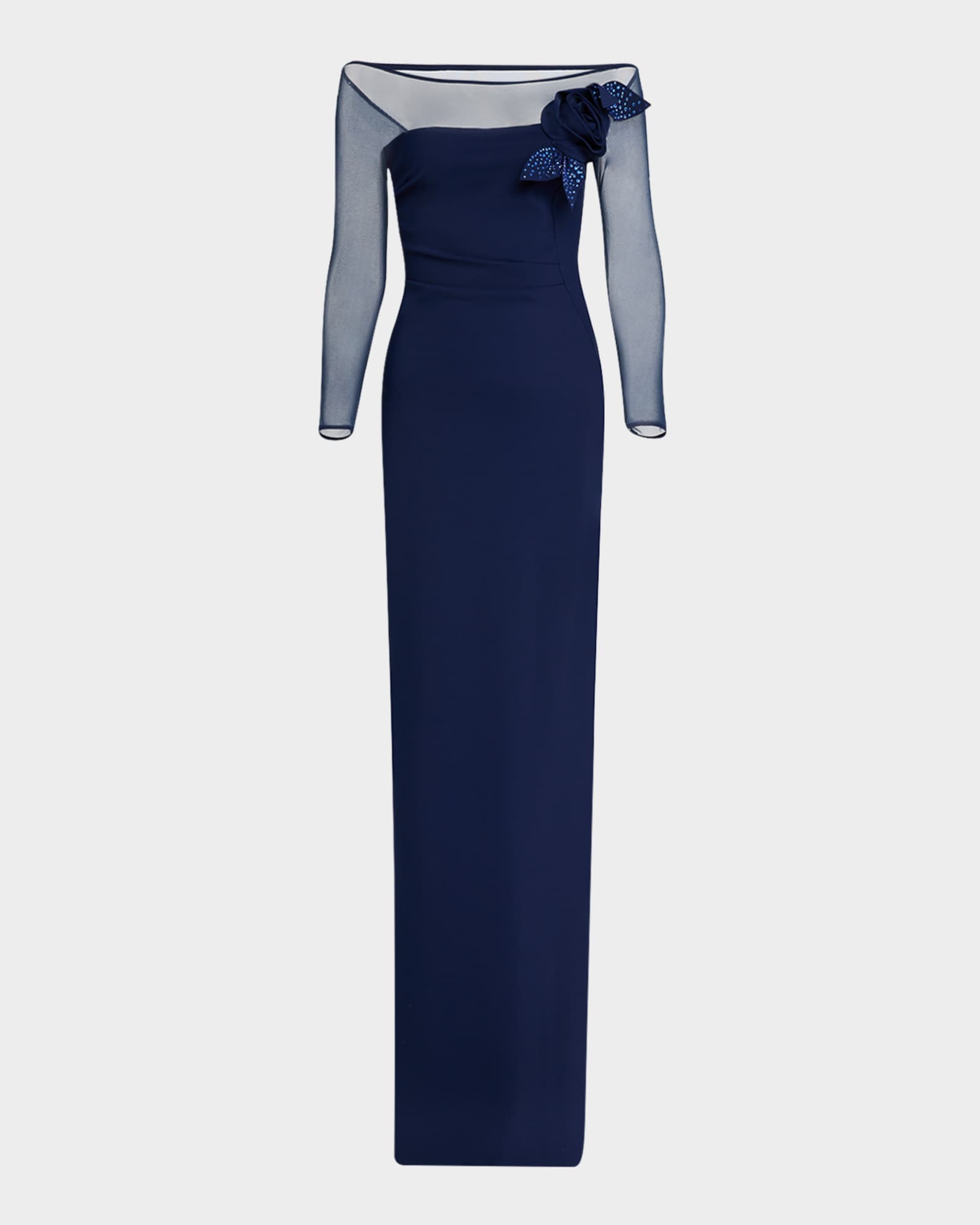 Saori Off-Shoulder Illusion Mermaid Gown 0