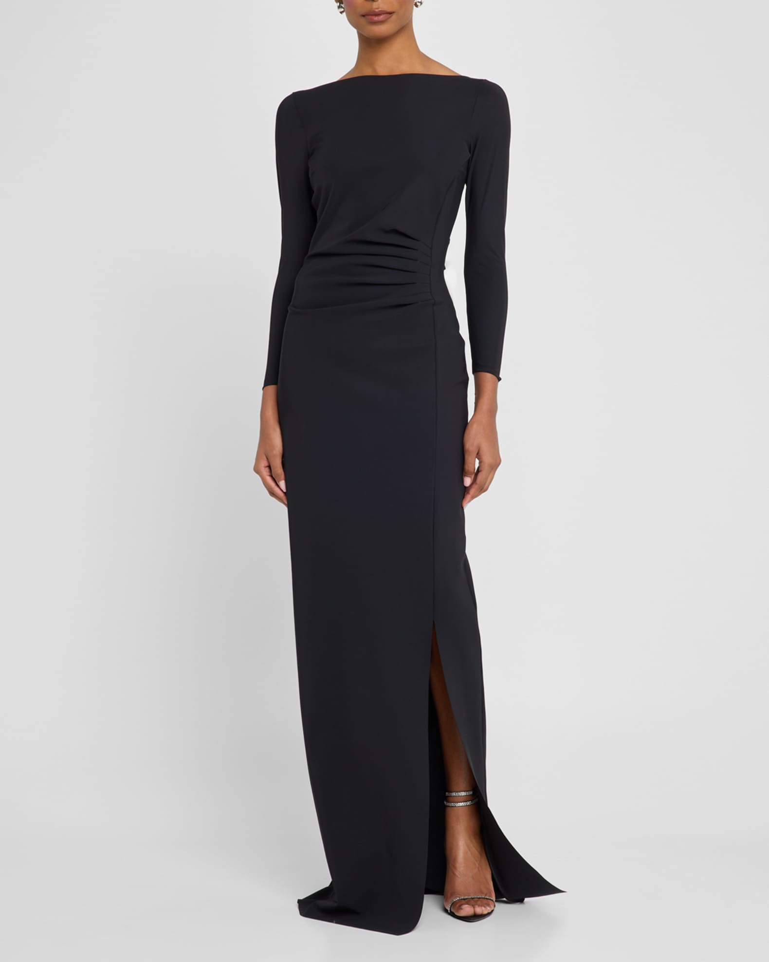 Brestina Bateau-Neck Bow Column Gown 1