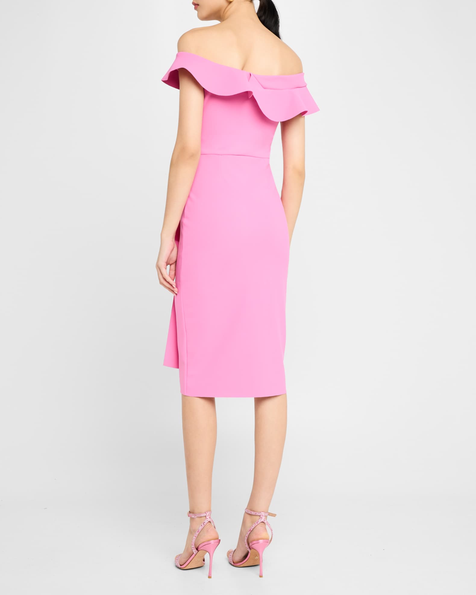 Chiara Boni La Petite Robe Nidandre Off-Shoulder Ruffle Midi