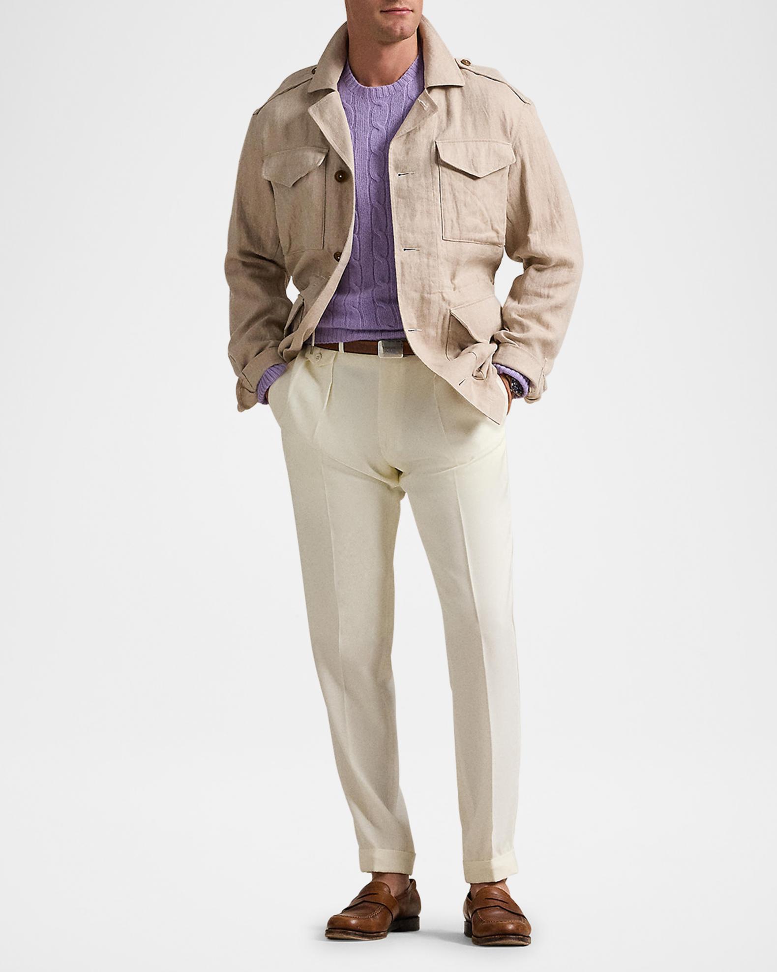 Polo Ralph Lauren Men's Linen Herringbone Field Jacket | Neiman Marcus