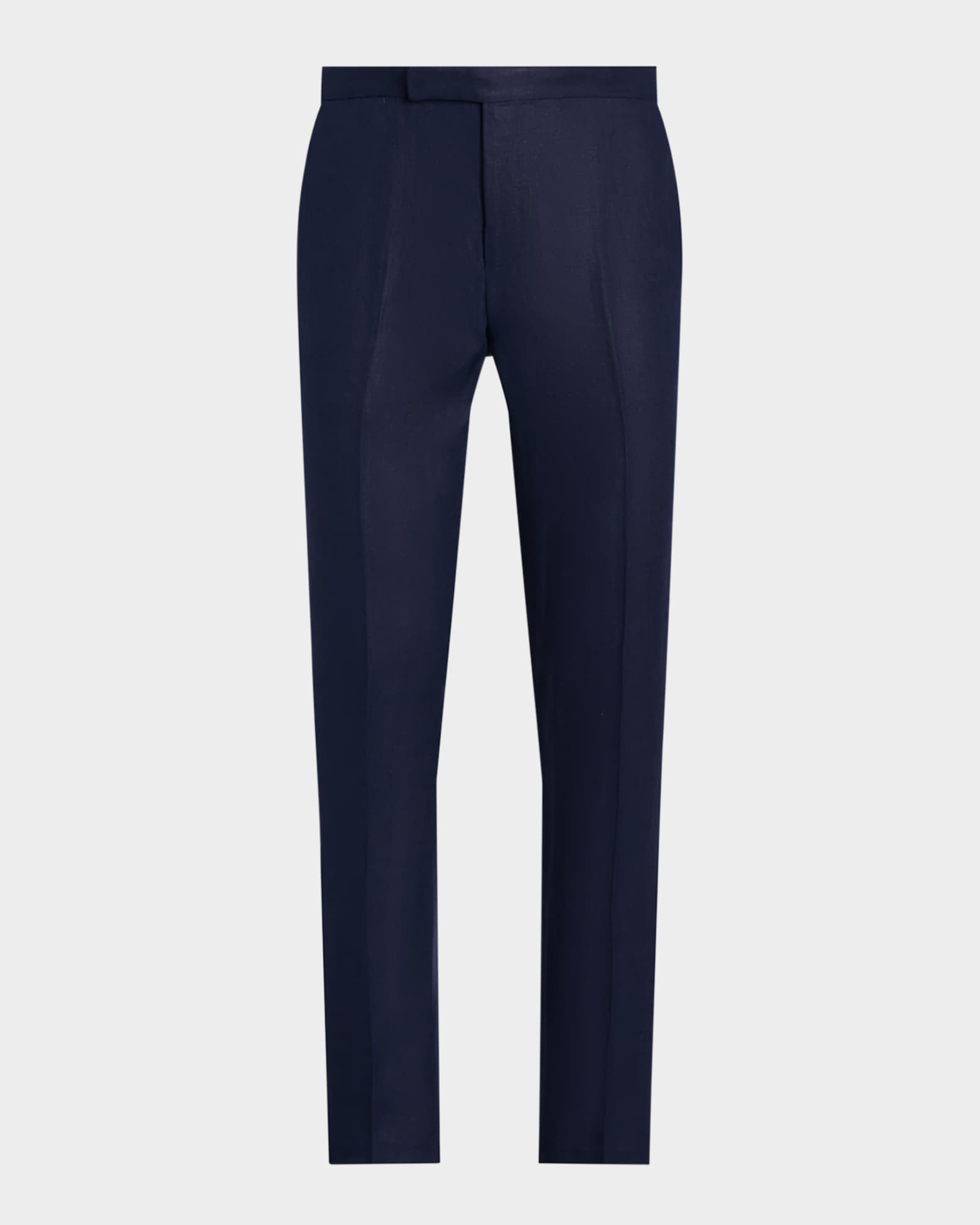 Men's Flat-Front Linen Trousers