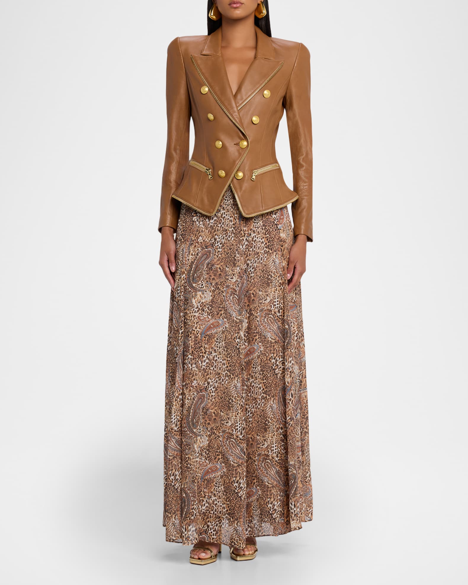 Ottilie Leather Zip Blazer