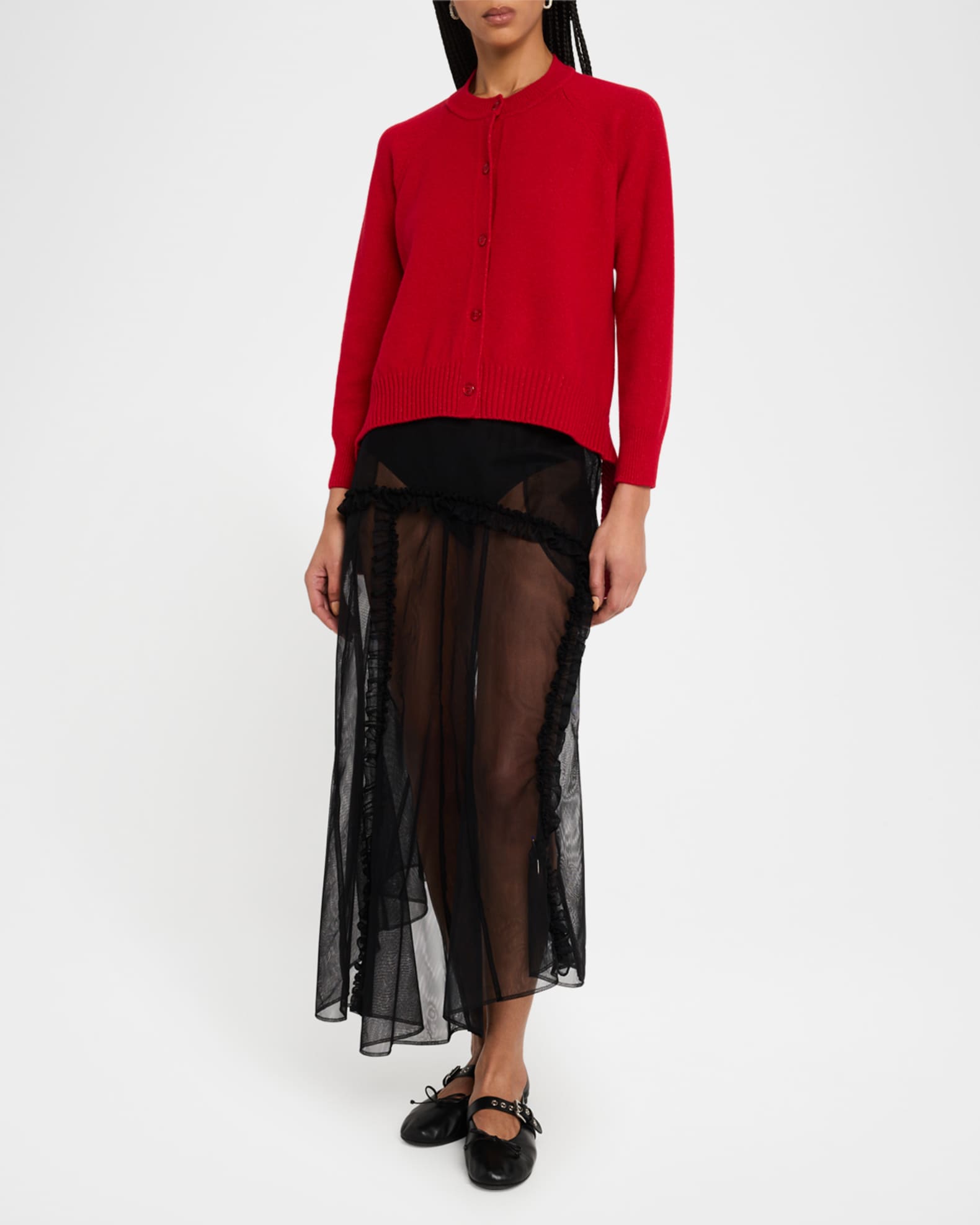Backless Long Sleeve Wool Cardigan 1