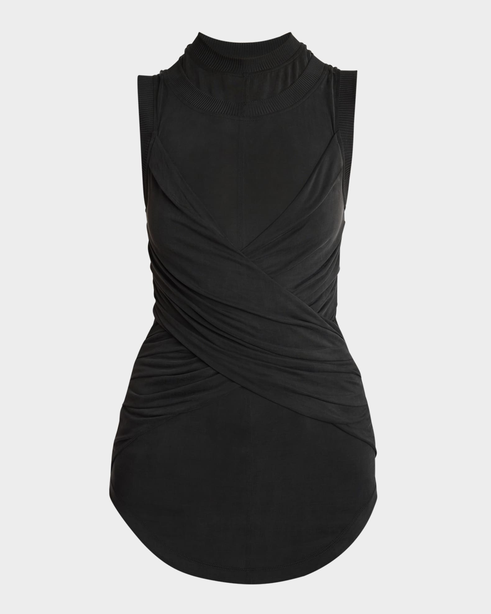Balmain Double-Collar Twisted Tank Top | Neiman Marcus