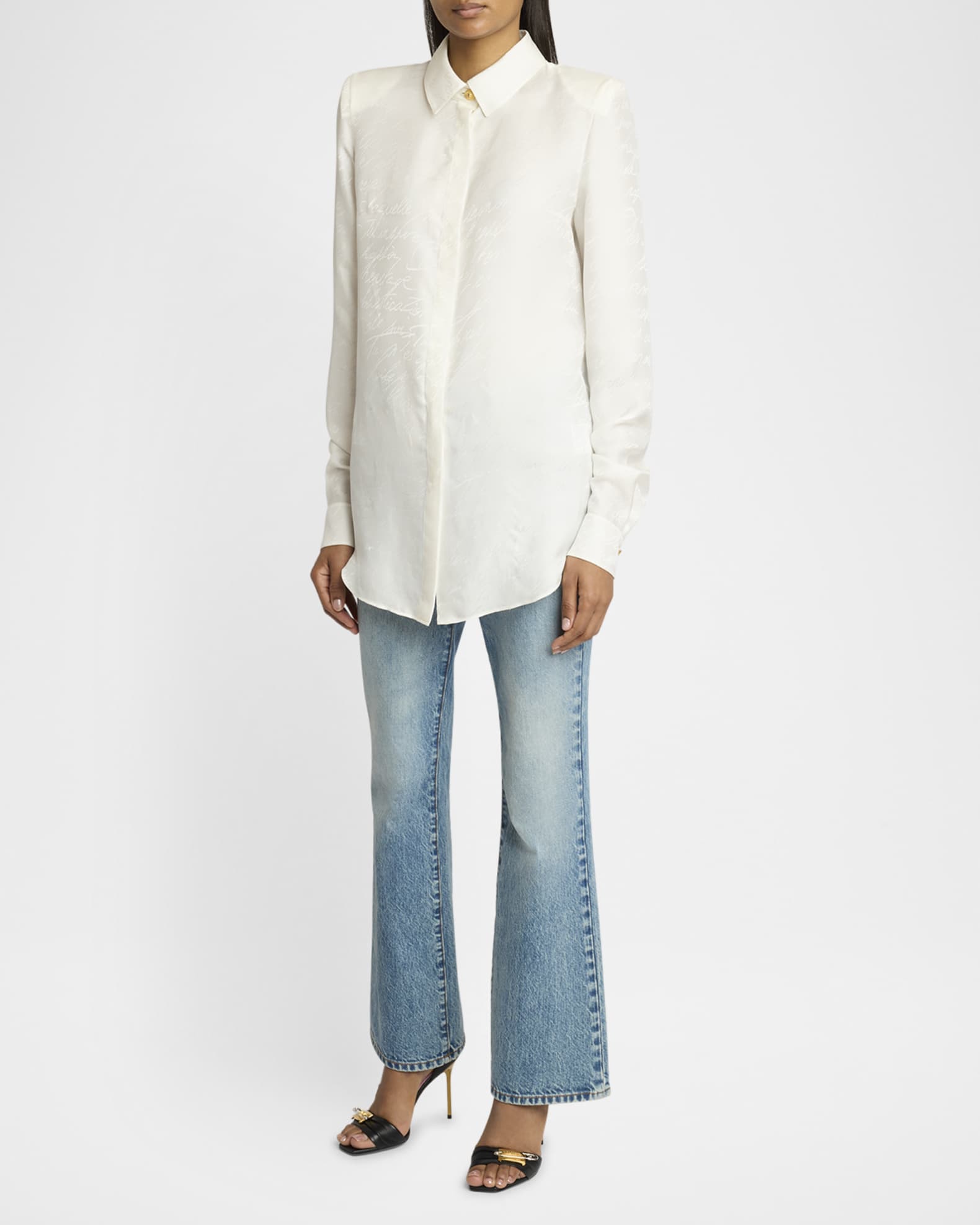 Love Letter Jacquard Strong-Shoulder Shirt 1