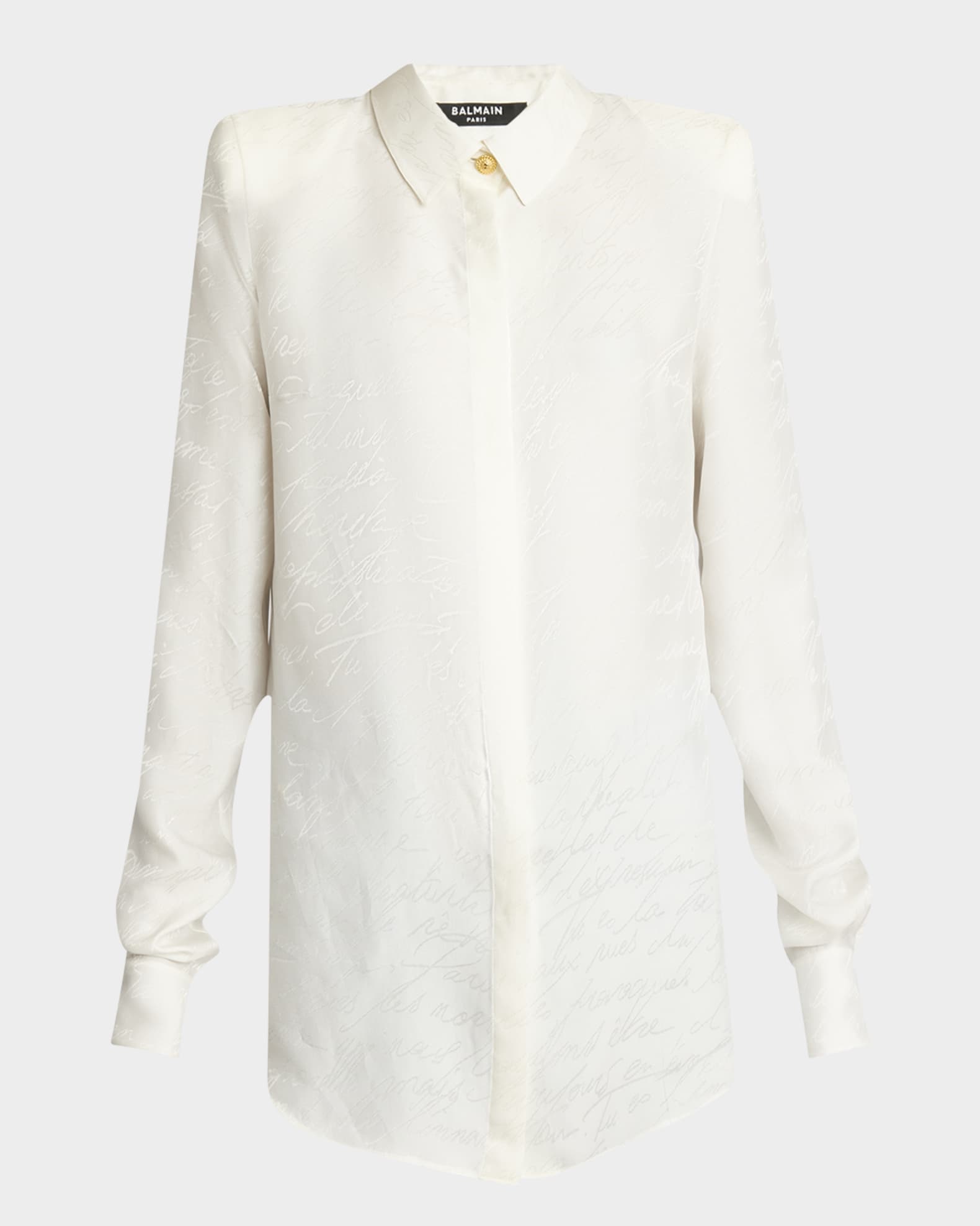 Love Letter Jacquard Strong-Shoulder Shirt 0