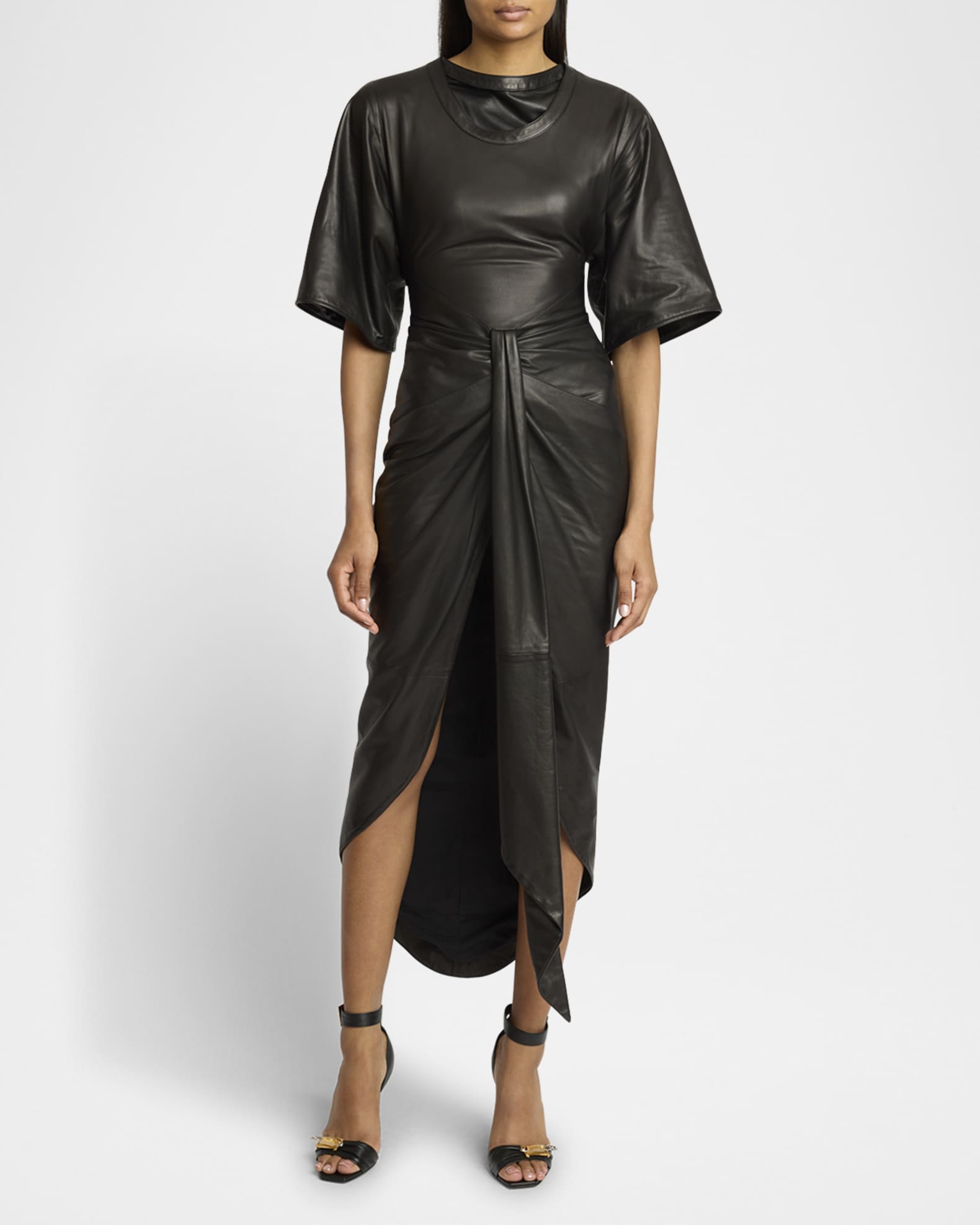 Balmain leather dress outlet
