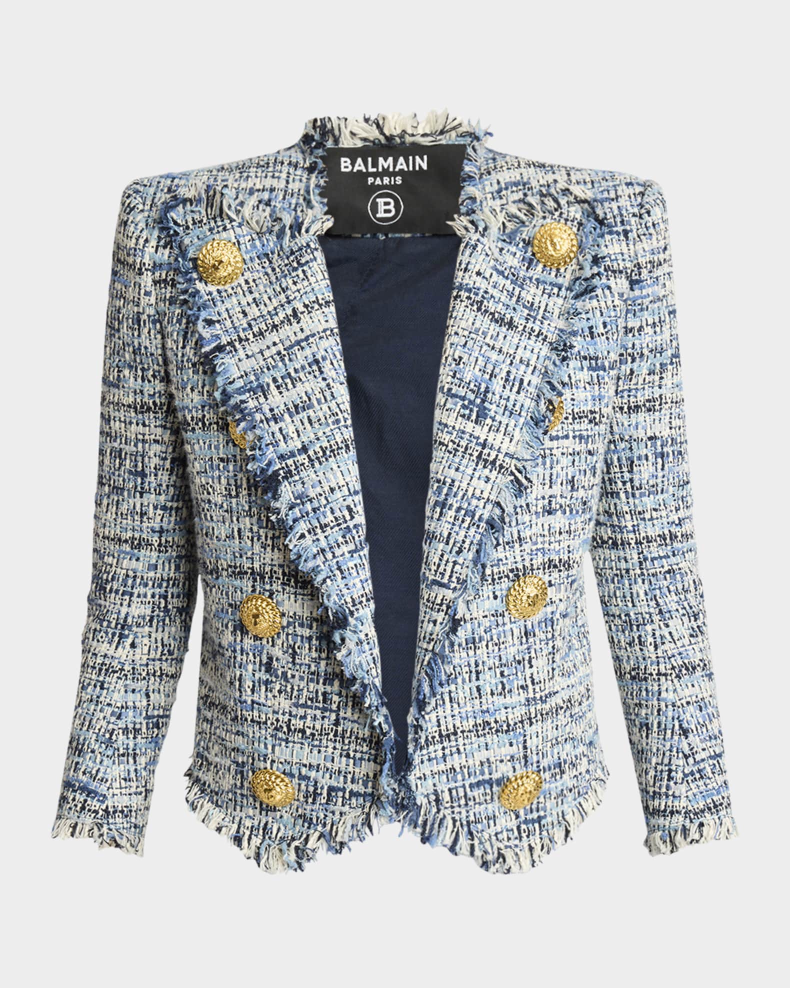 Balmain monogram-jacquard zip-up Bomber Jacket | Neutrals