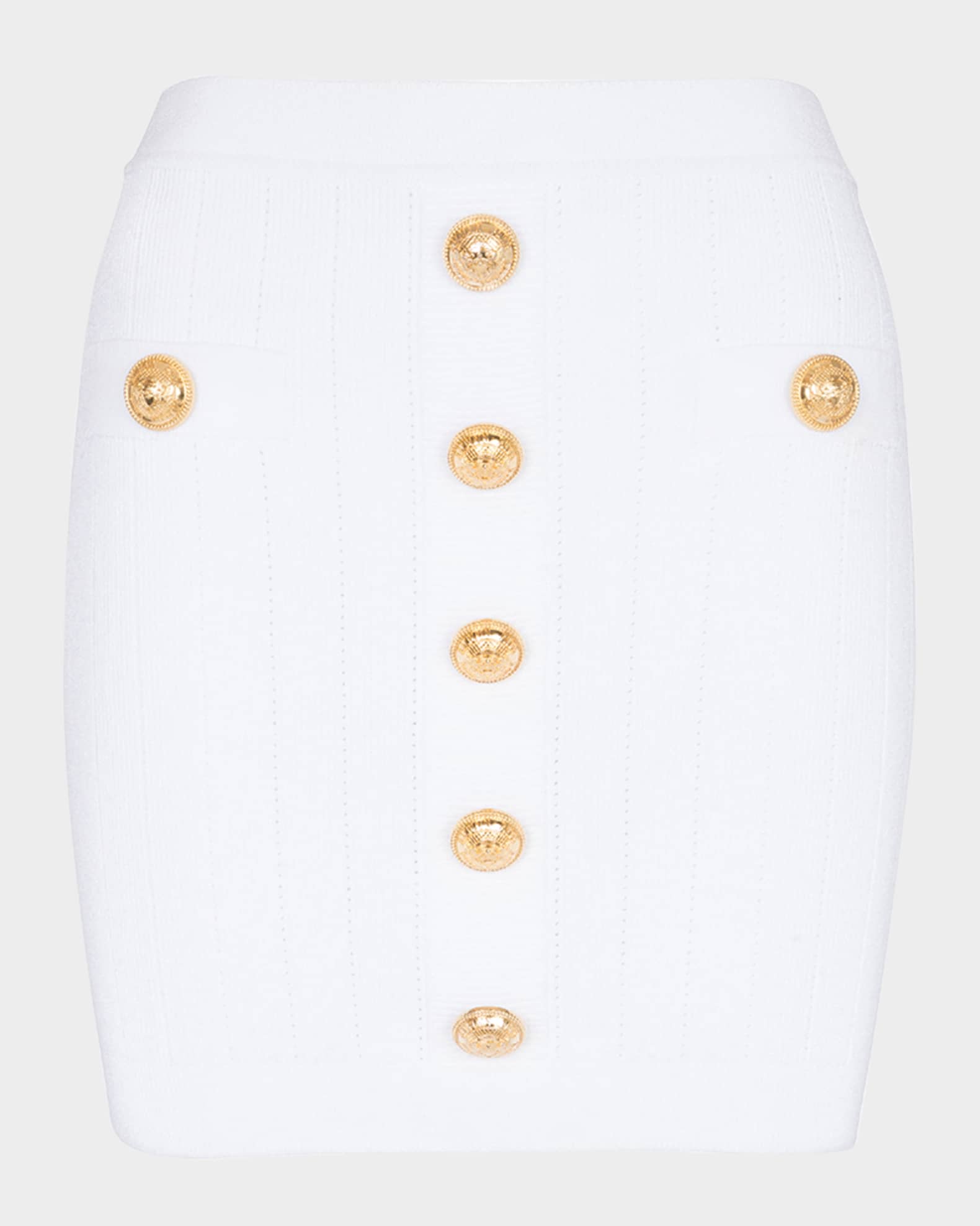 2-Pockets Button-Front Rib Mini Skirt 0
