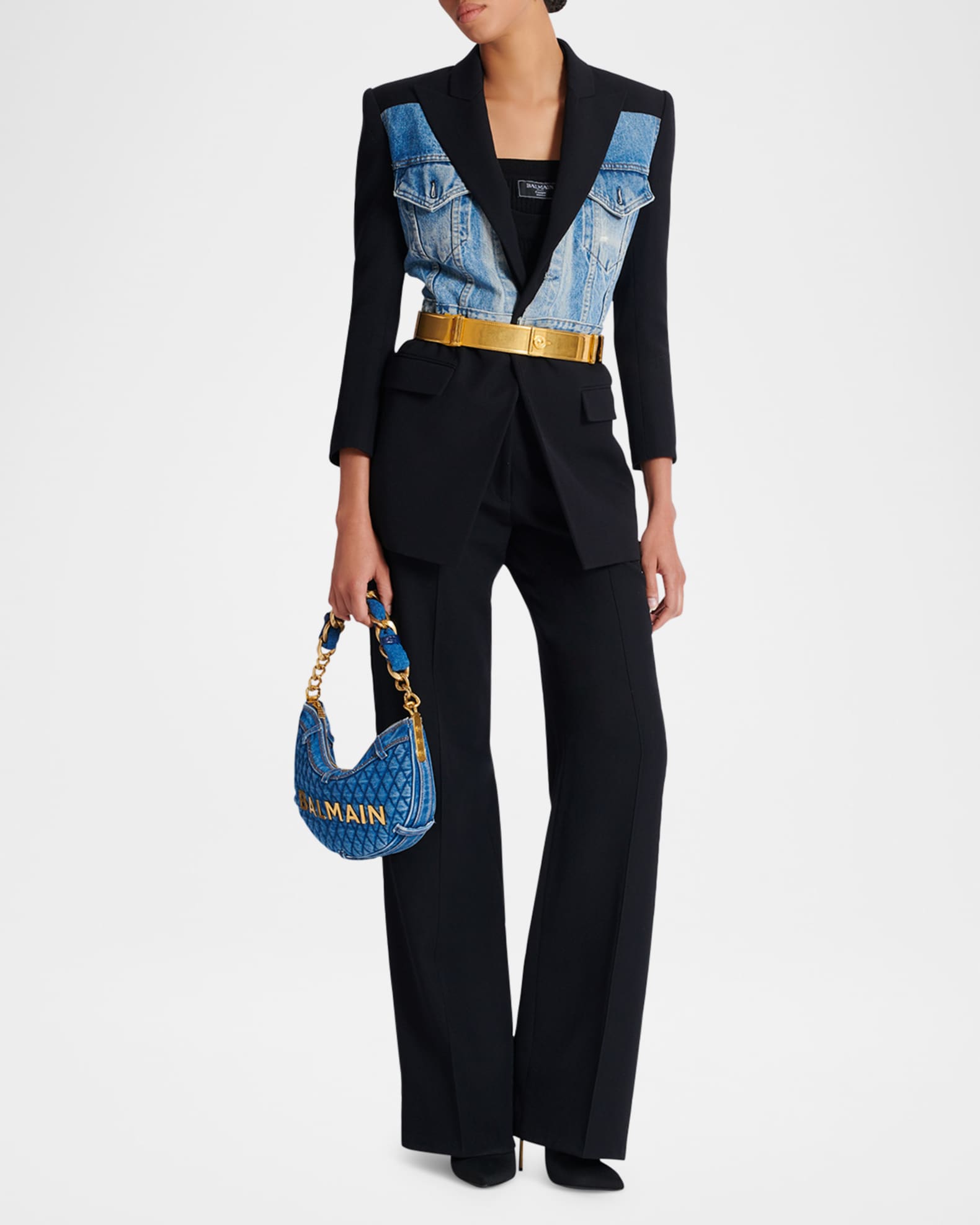 Pintuck Straight-Leg Tailored Pants 1