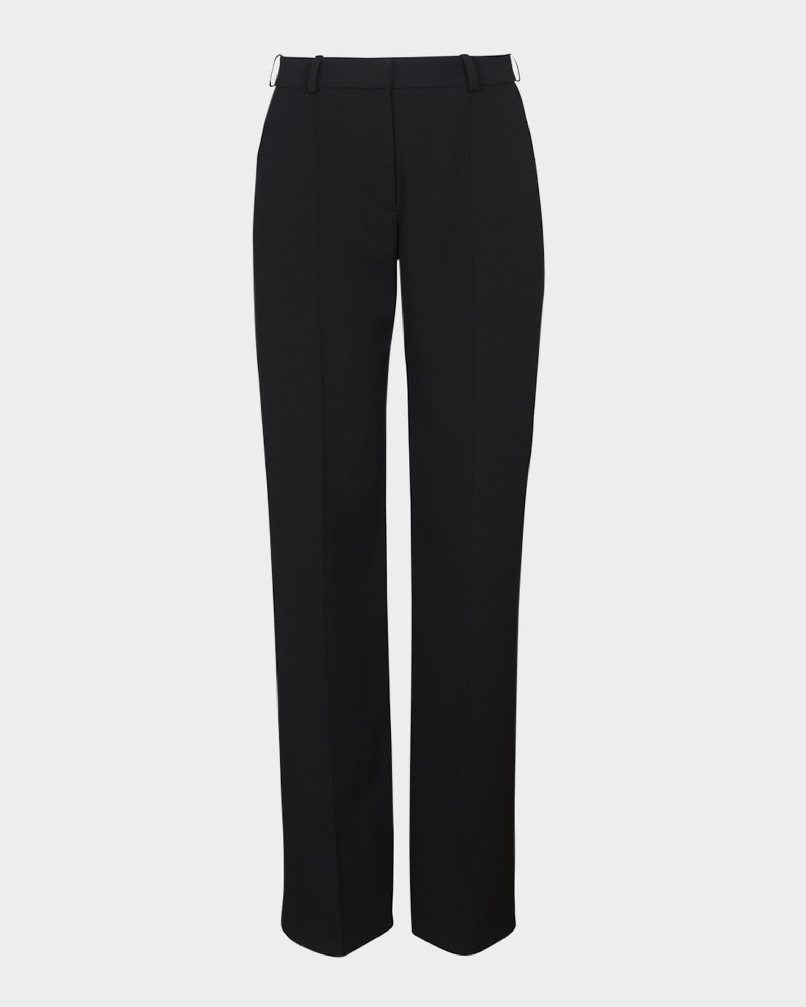 Pintuck Straight-Leg Tailored Pants 0