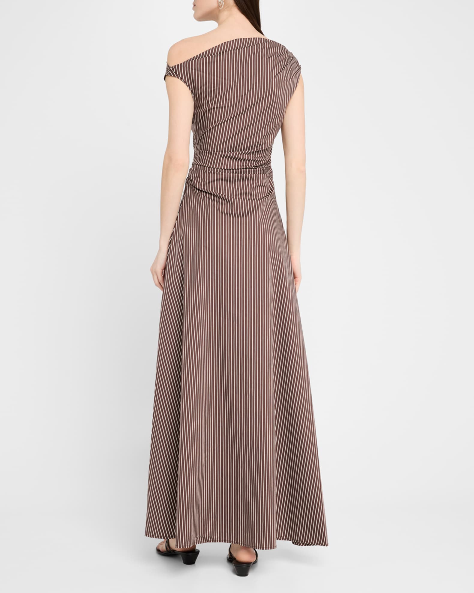 asymmetrical striped maxi dress Junipa Halter Asymmetrical Maxi Dress | White Stripe | Womens main image 1