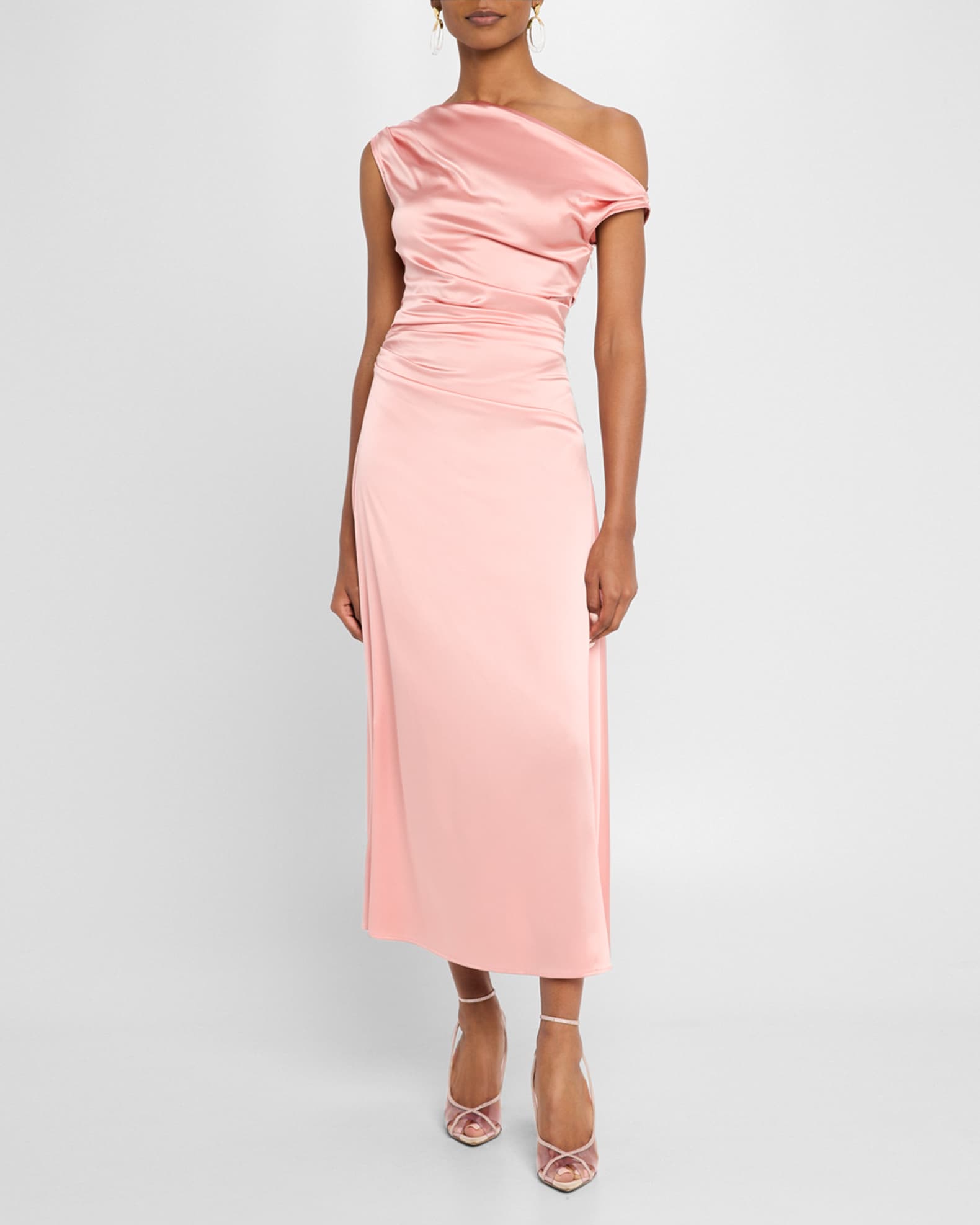 Phare Draped Silk Midi Dress 1