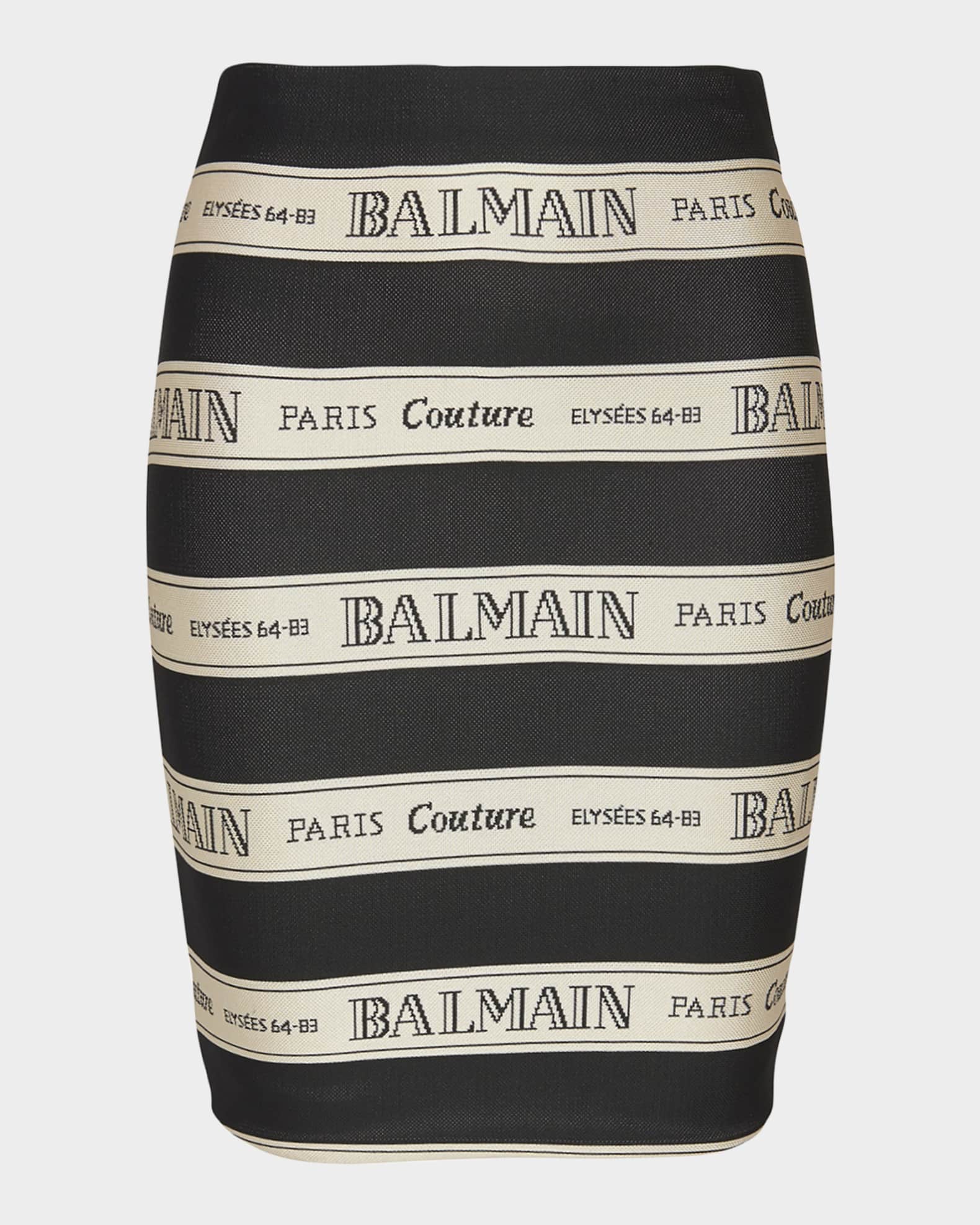 Striped Balmain Jacquard Mini Skirt 0
