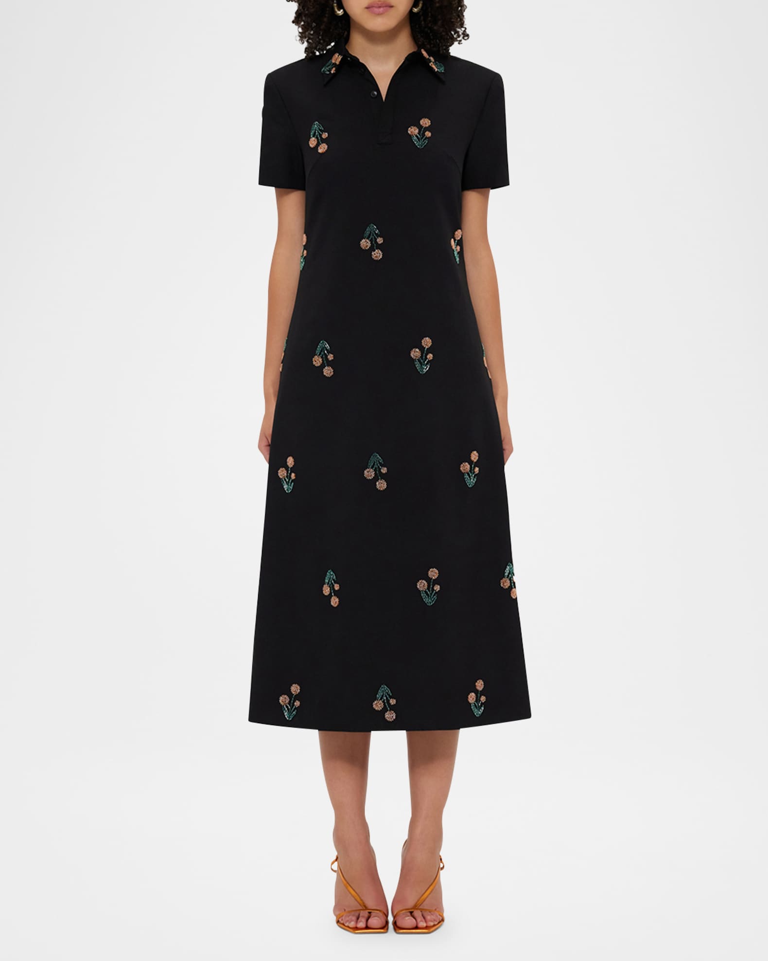 Nadine Wildflower Embellished Midi Shirtdress