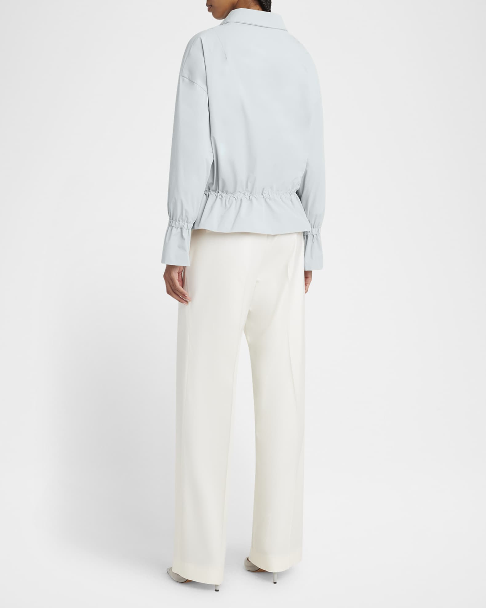 Mid-Sleeve Waist-Cinching Blouse