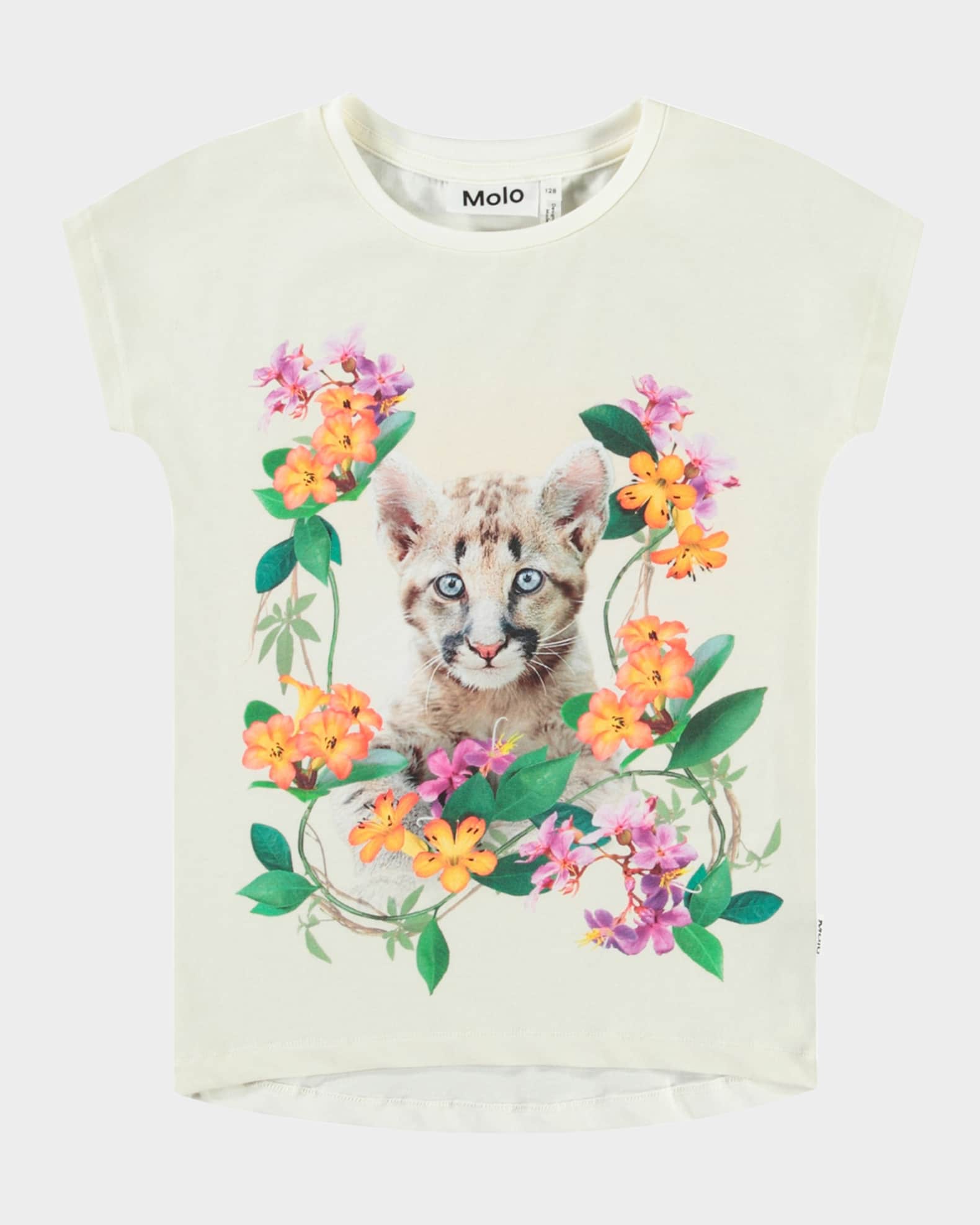 Girl's Ragnhilde Grpahic Kitty T-Shirt 0