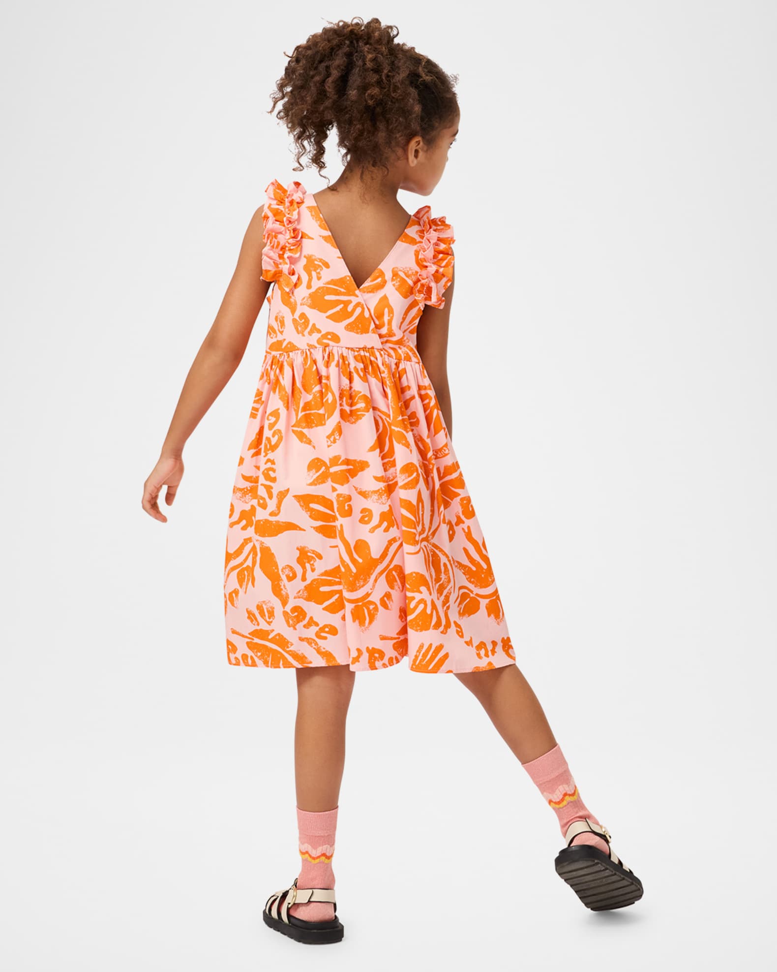 Girl's Cicely Tropical-Print Dress, Size 7-12 1