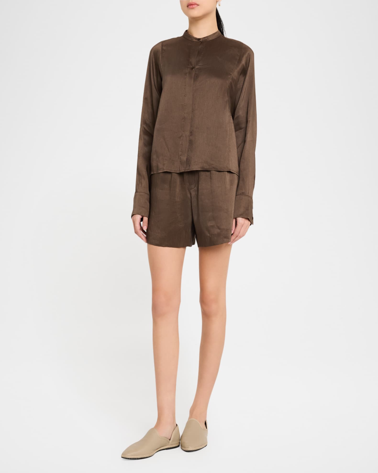 Loulou Studio Siara Oversized Linen-Silk Blouse | Neiman Marcus Loulou Studio Siara Oversized Linen-Silk Blouse | Neiman Marcus