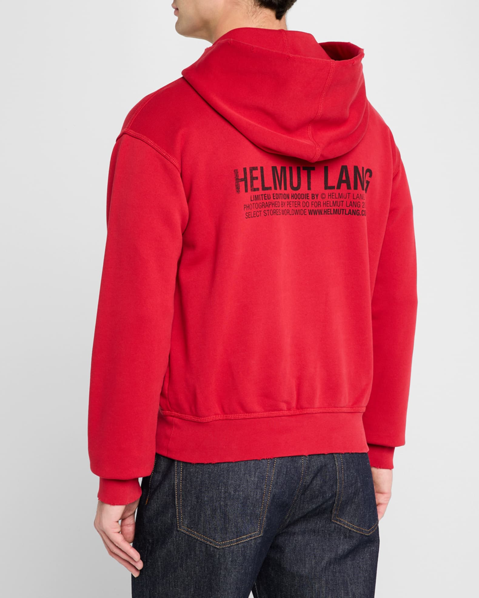 Red helmut lang hoodie cheap